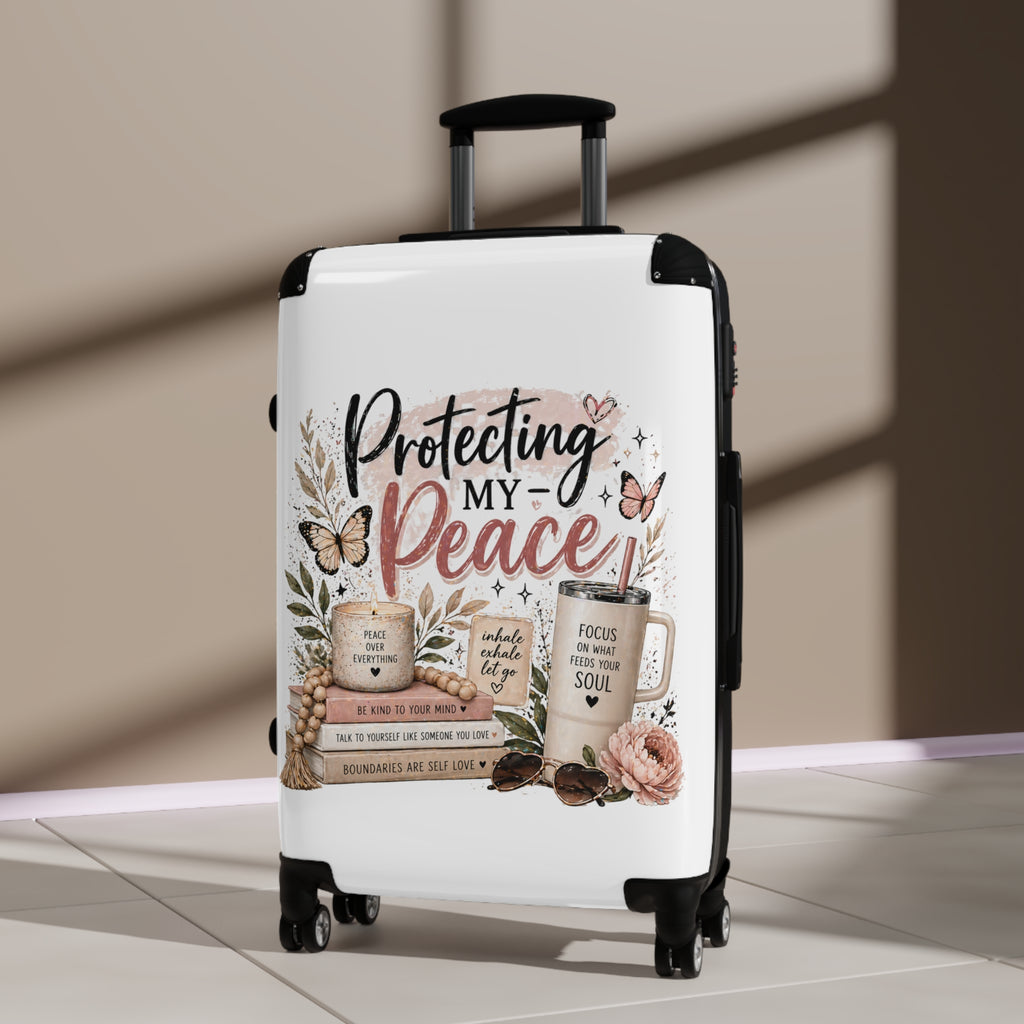 Suitcase - "Protecting My Peace" Inspirational Carry-On Luggage