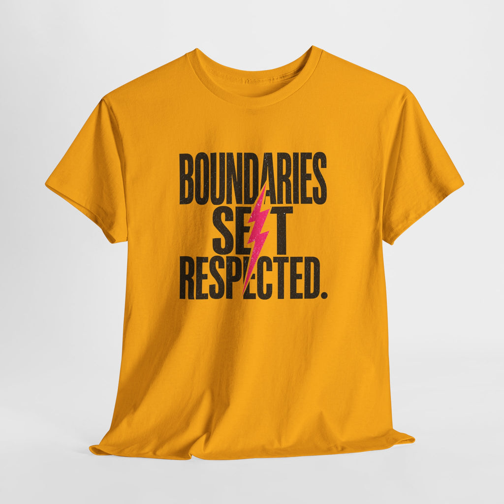T-Shirt — "Boundaries Set. Respected." Lightning Bolt Graphic Tee