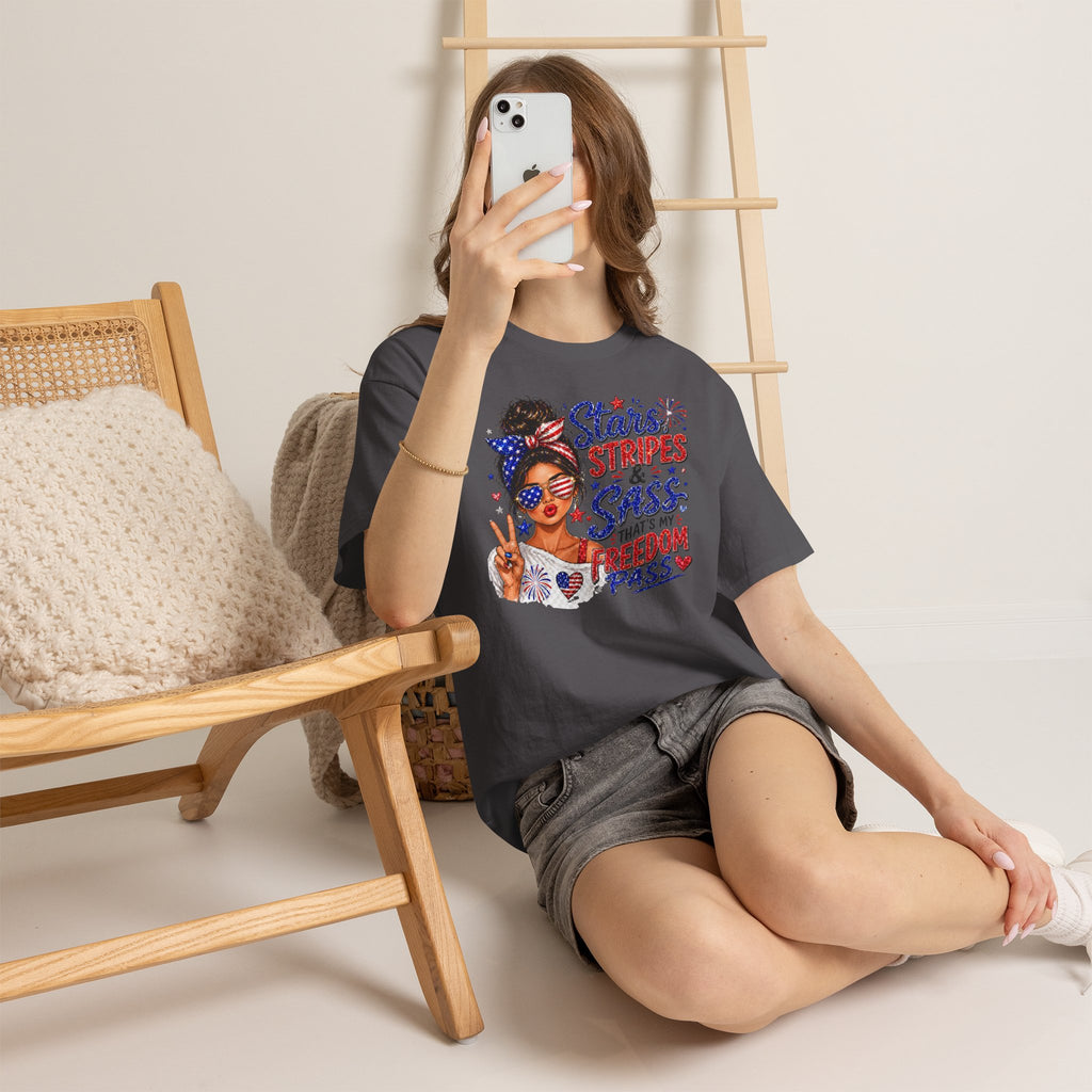 Patriotic 'Stars, Stripes & Sass' Tee — Fourth of July Women's Graphic T-Shirt