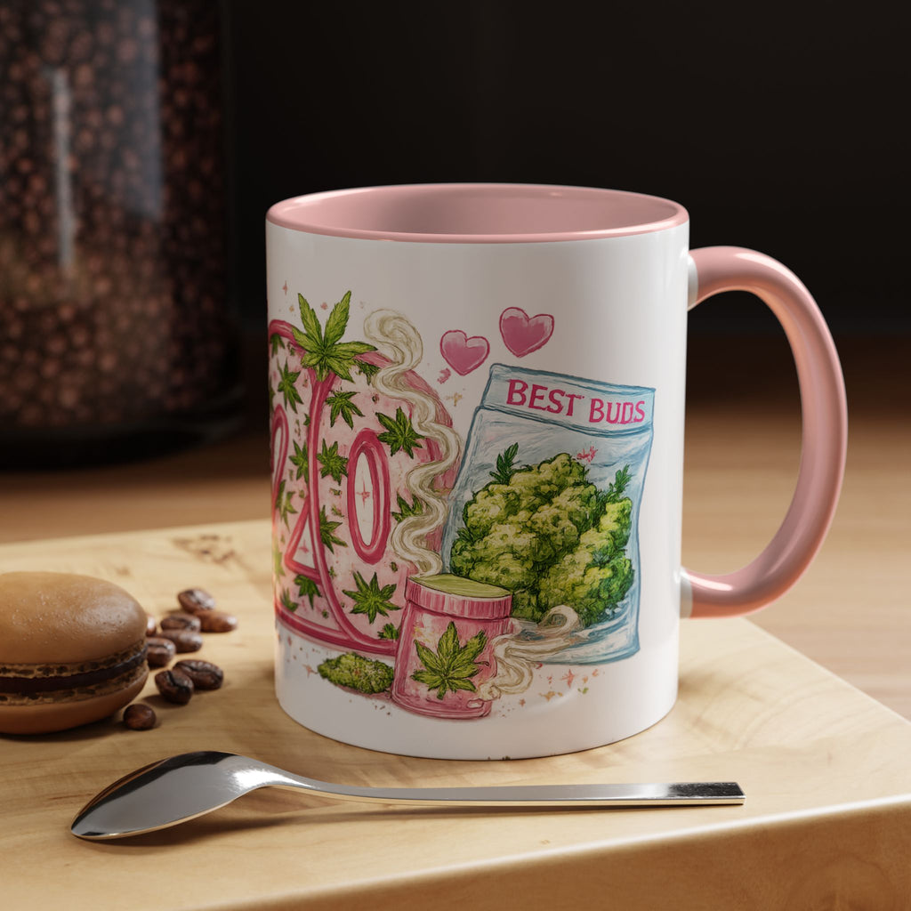 420 Cannabis Coffee Mug — 'Best Buds' Accent Tea Cup (11/15oz)
