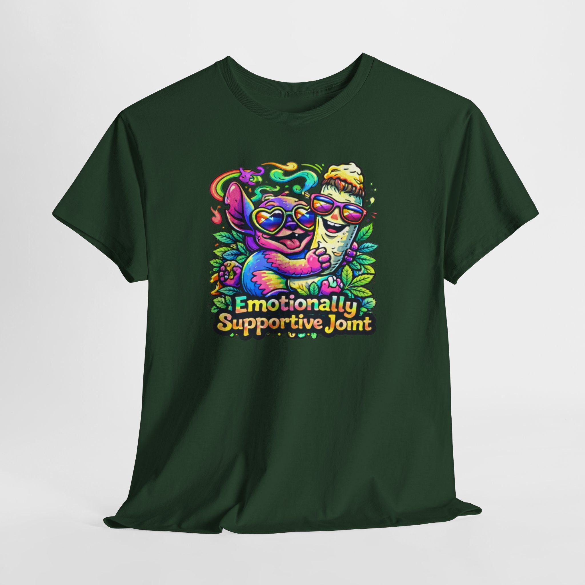 T-Shirt — "Emotionally Supportive Joint" Colorful Sloth & Ice Cream Graphic Tee