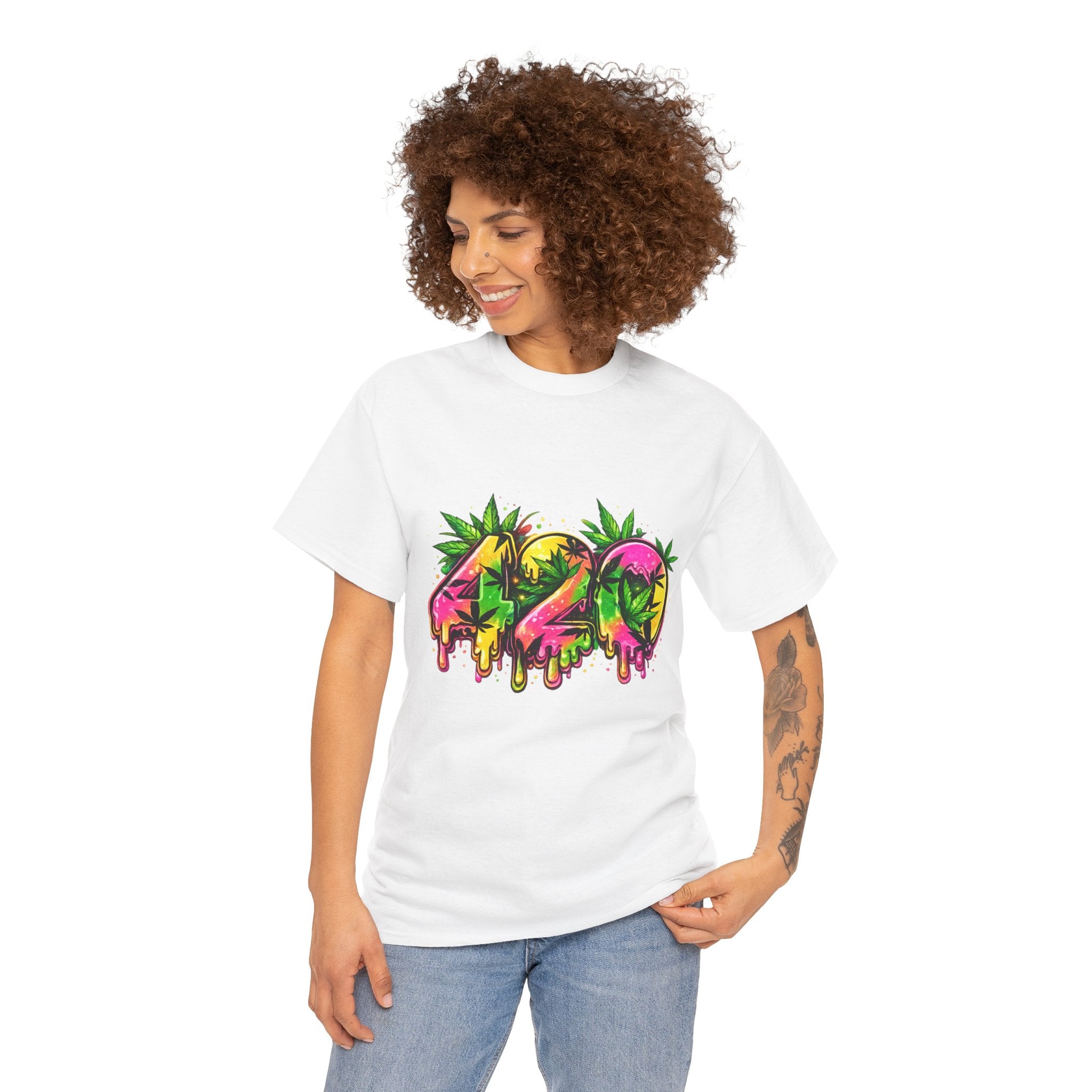 420 Drip Graphic T-Shirt — Cannabis Leaf Streetwear Tee