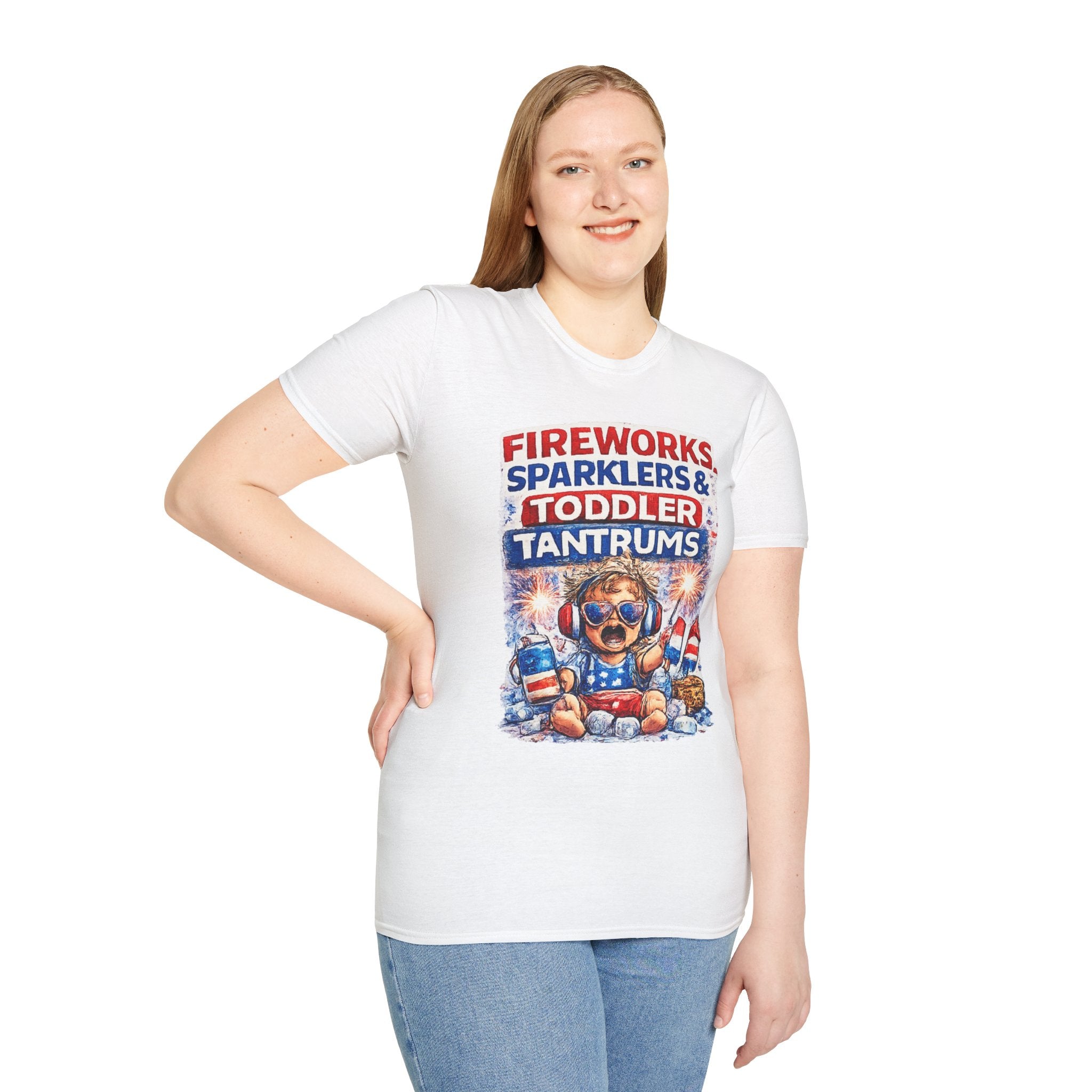 Fireworks, Sparklers & Toddler Tantrums T-Shirt — Funny 4th of July Patriotic Tee