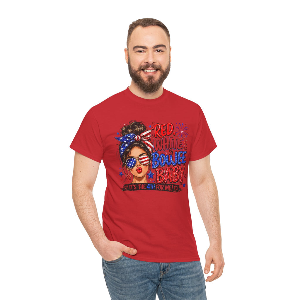 Patriotic 'Red White Boujee Baby' Tee – 4th of July Women's Graphic Shirt
