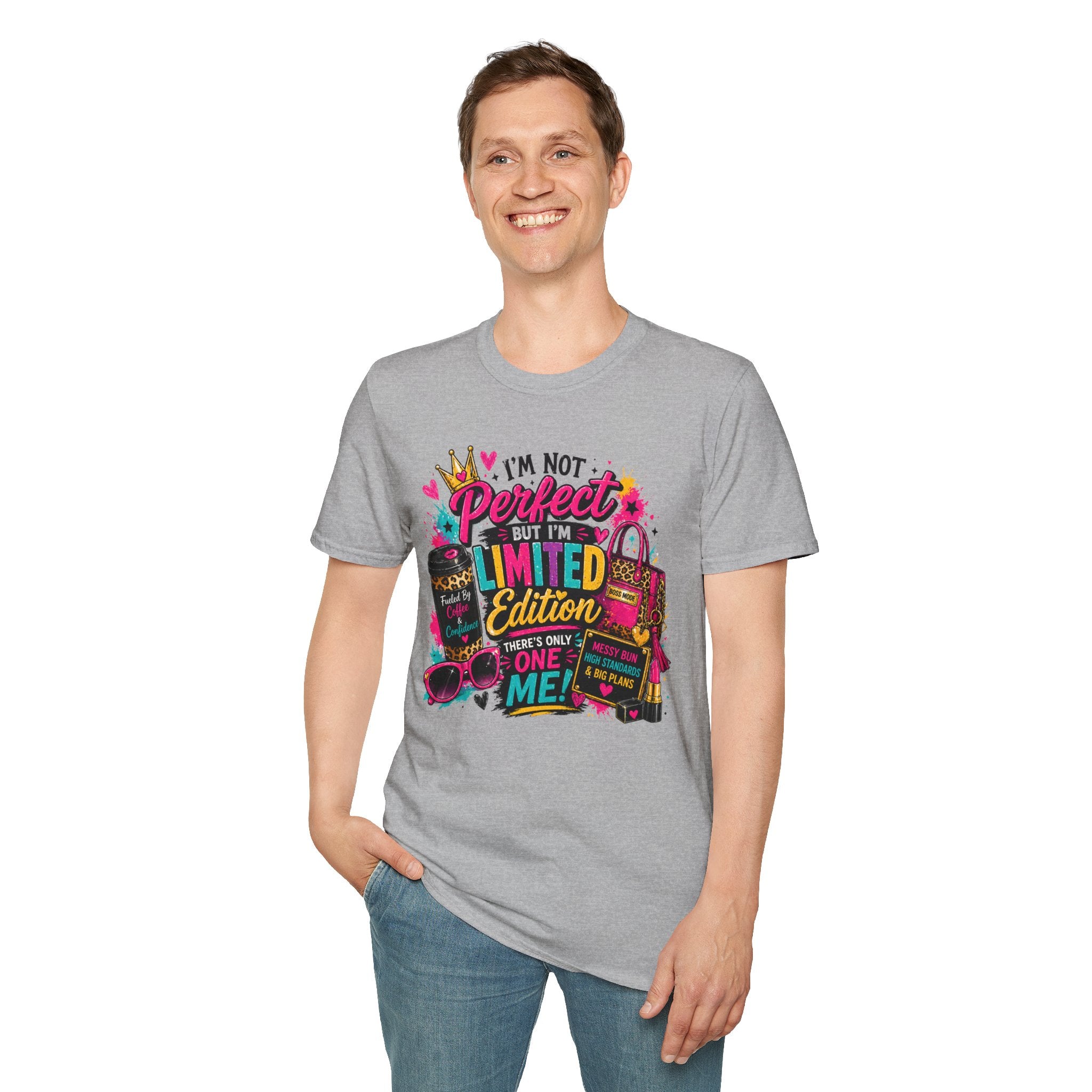Limited Edition Graphic T-Shirt — "I'm Not Perfect But I'm Limited Edition" Bright Retro Design