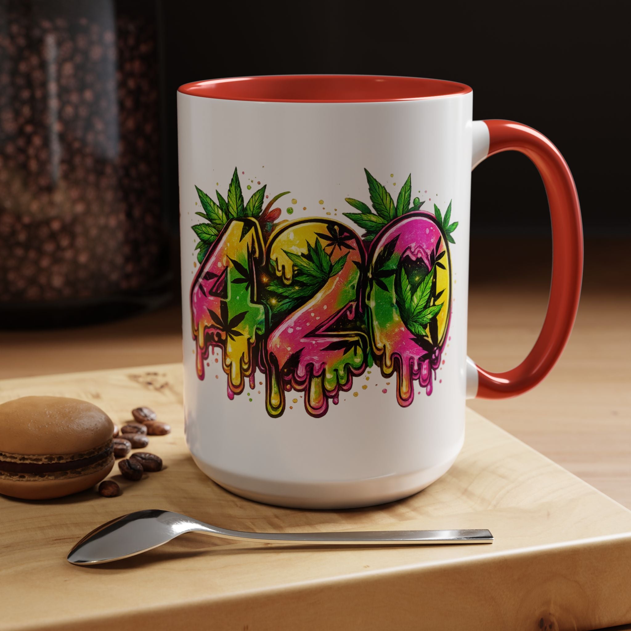420 Drip Coffee Mug — Colorful Cannabis Stoner Art Accent Mug (11/15oz)
