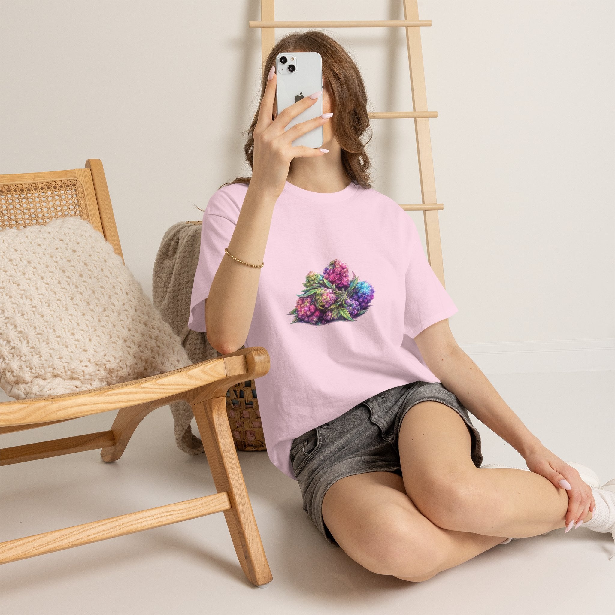Floral Grape Cluster Tee — Colorful Botanical Fruit Graphic T-Shirt