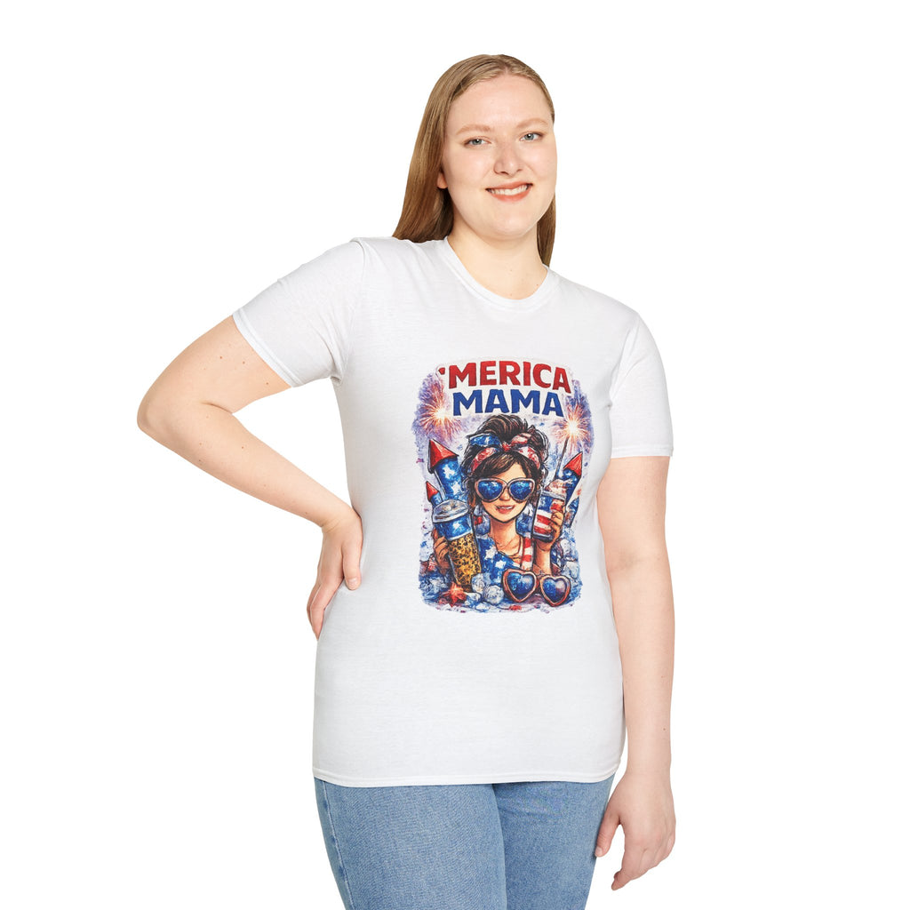 'Merica Mama T-Shirt – Patriotic Mom Fourth of July Tee