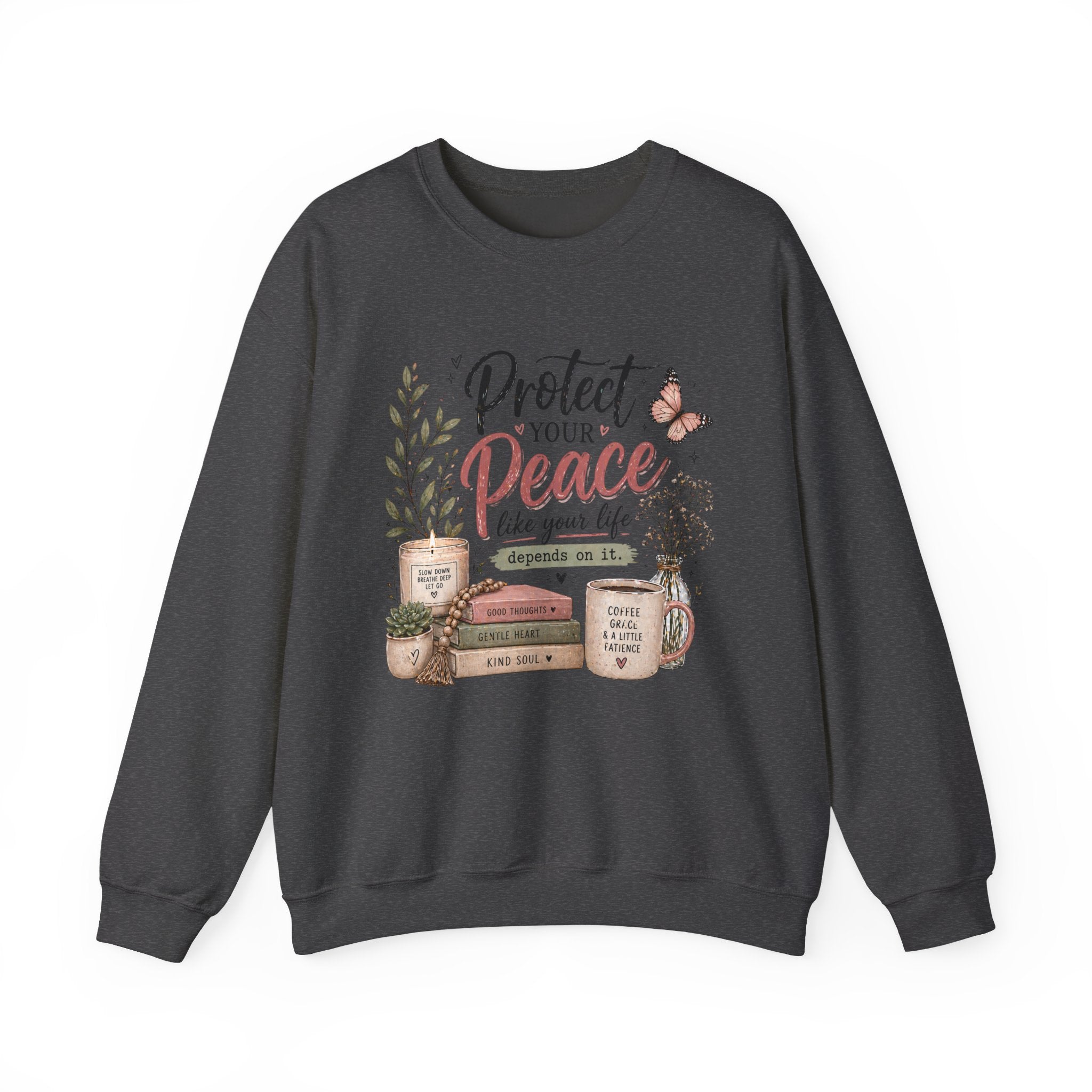 Protect Your Peace Crewneck Sweatshirt – Cozy Inspirational Quote Design