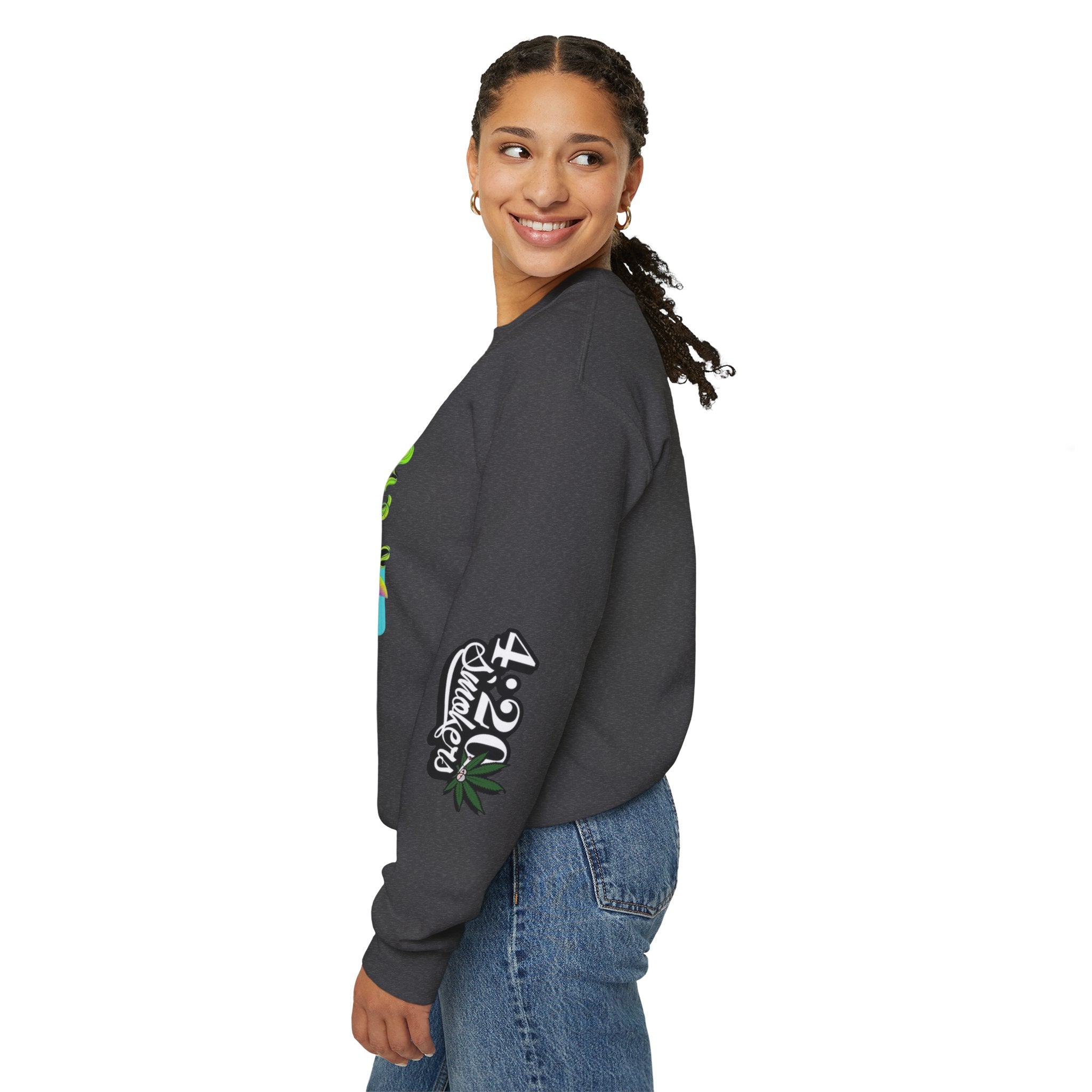 Stoner Chicks Crewneck Sweatshirt — Retro Cannabis Graphic
