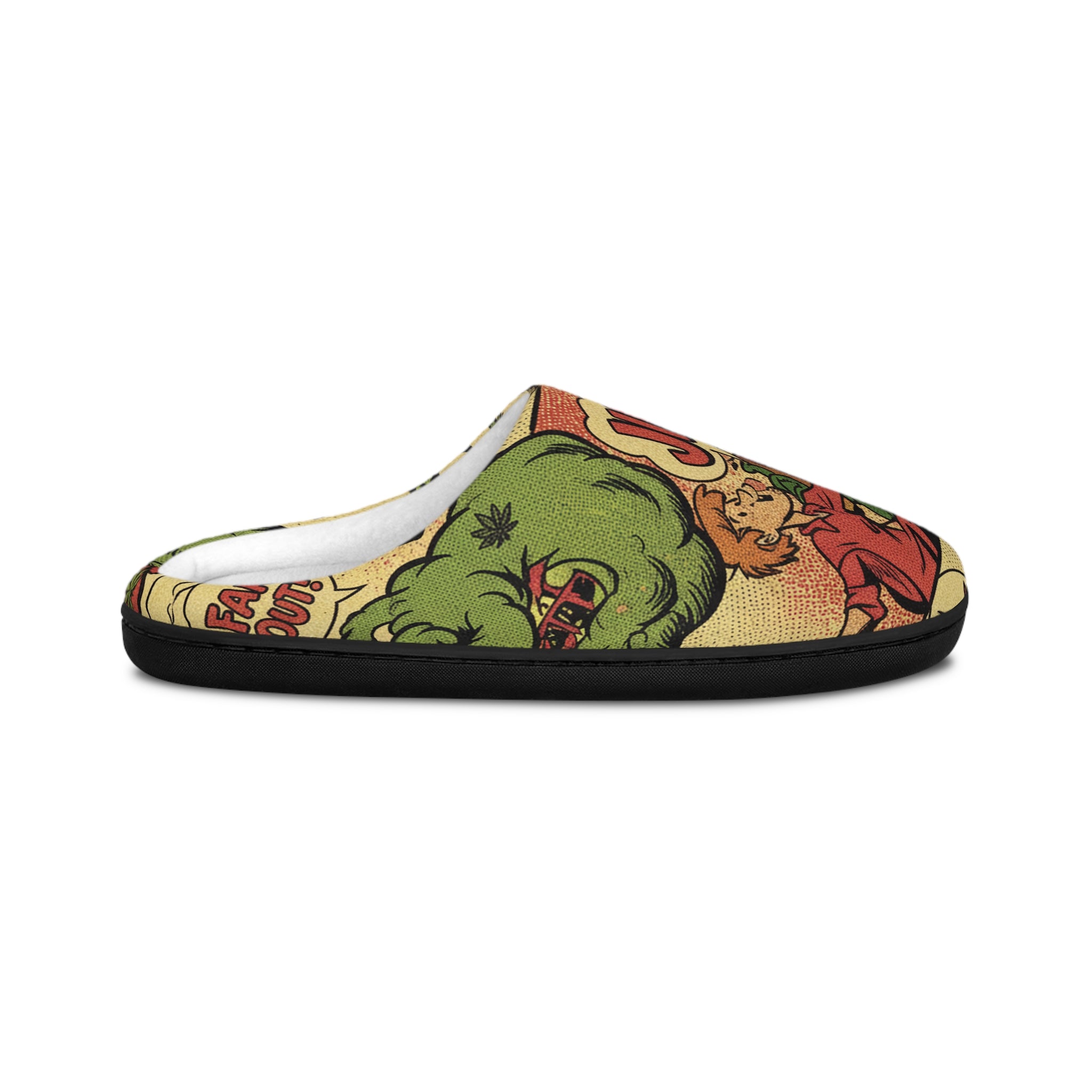 Retro Comic Monster Indoor Slippers — Vintage Horror Cartoon Design