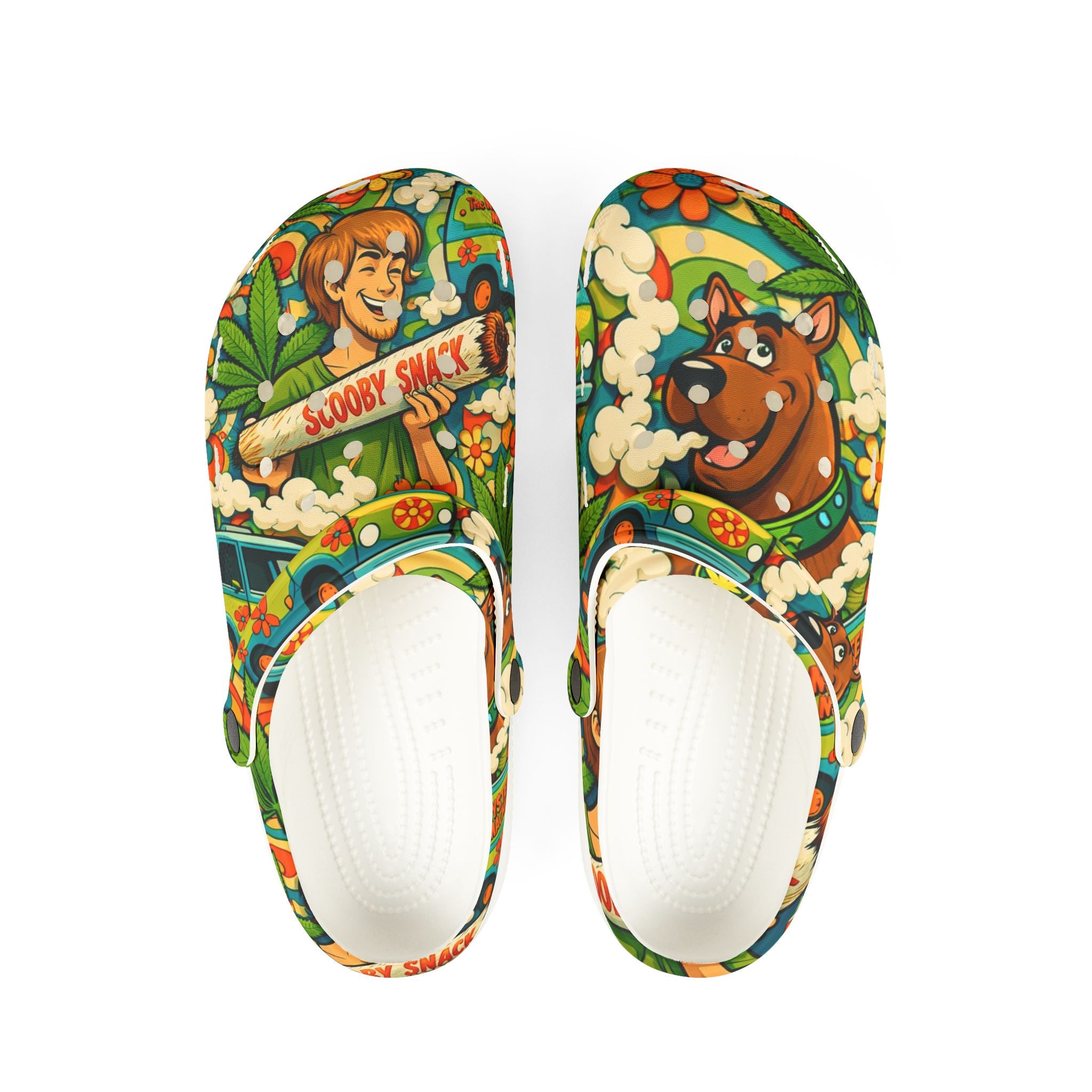 Scooby-Doo Floral EVA Clogs — Cartoon Comfort Slip-On Shoes