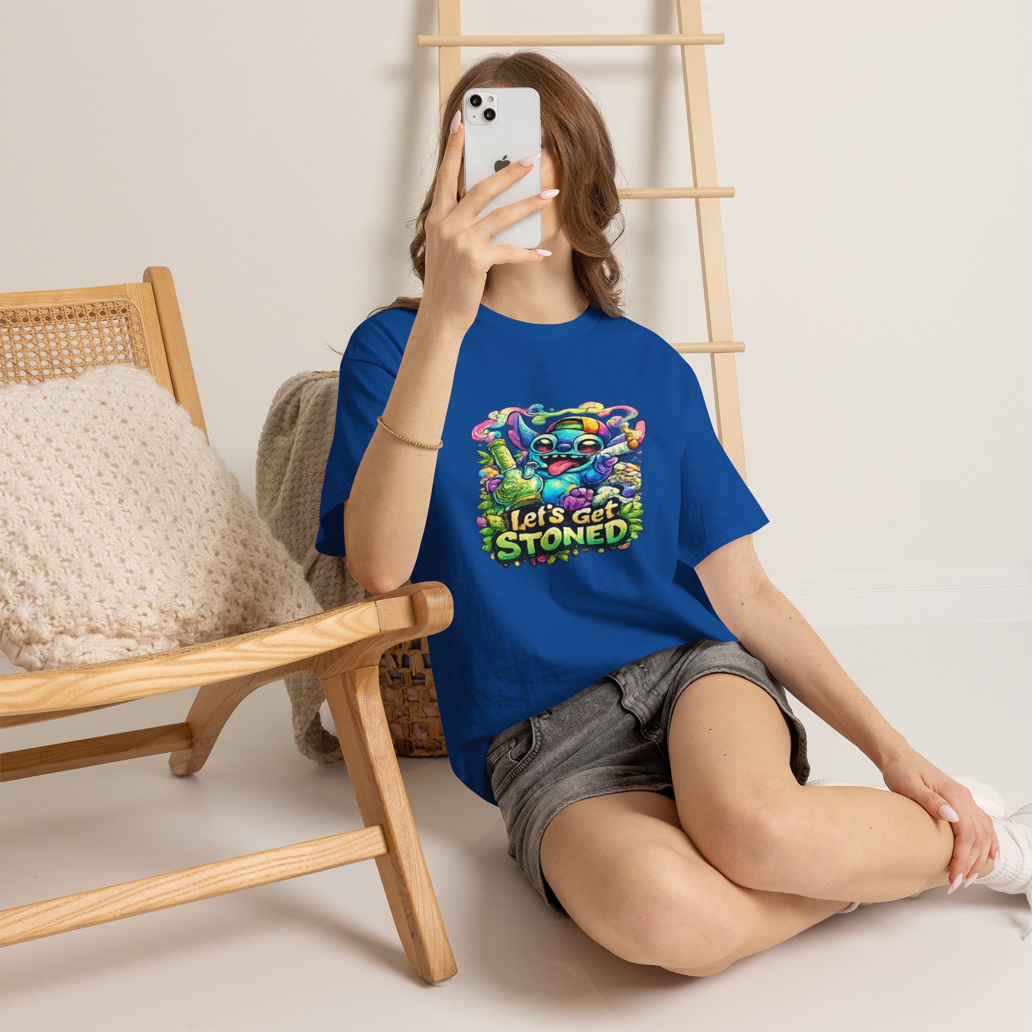Let's Get Stoned T-Shirt — Colorful Trippy Alien Cannabis Tee