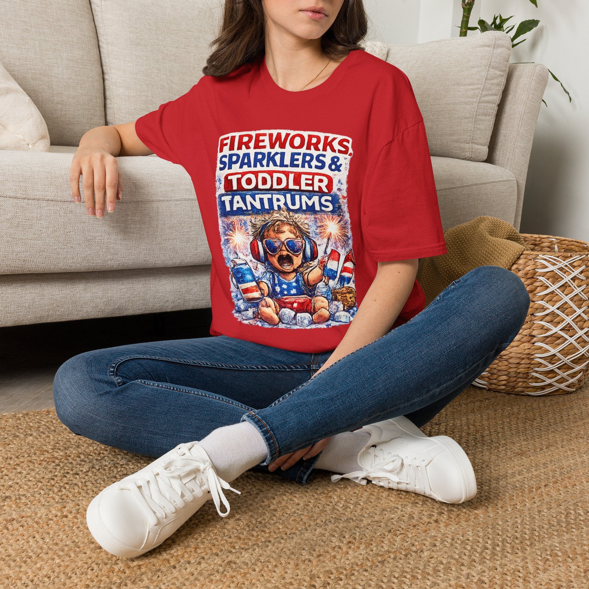 Fireworks, Sparklers & Toddler Tantrums T-Shirt — Funny 4th of July Patriotic Tee