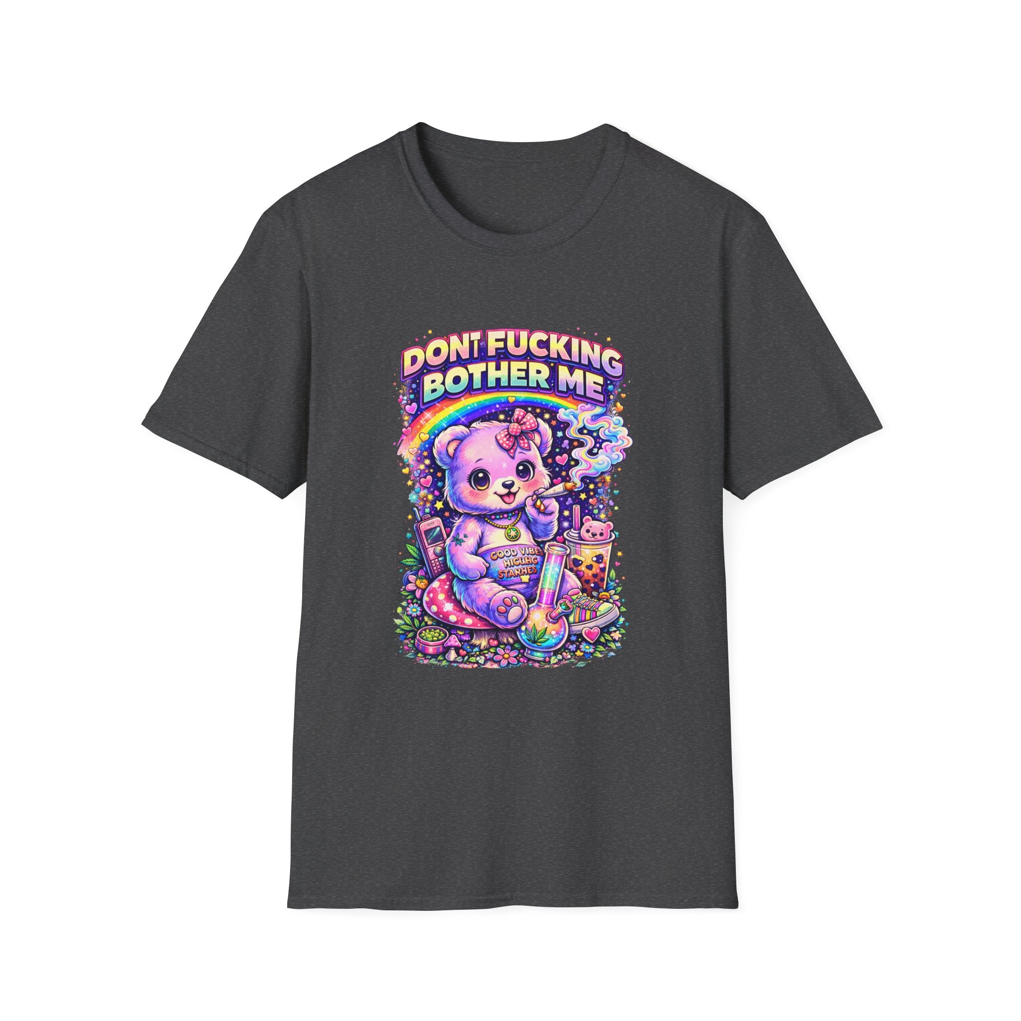 Don't Fucking Bother Me T-Shirt — Cute Retro Rainbow Bear Graphic Tee