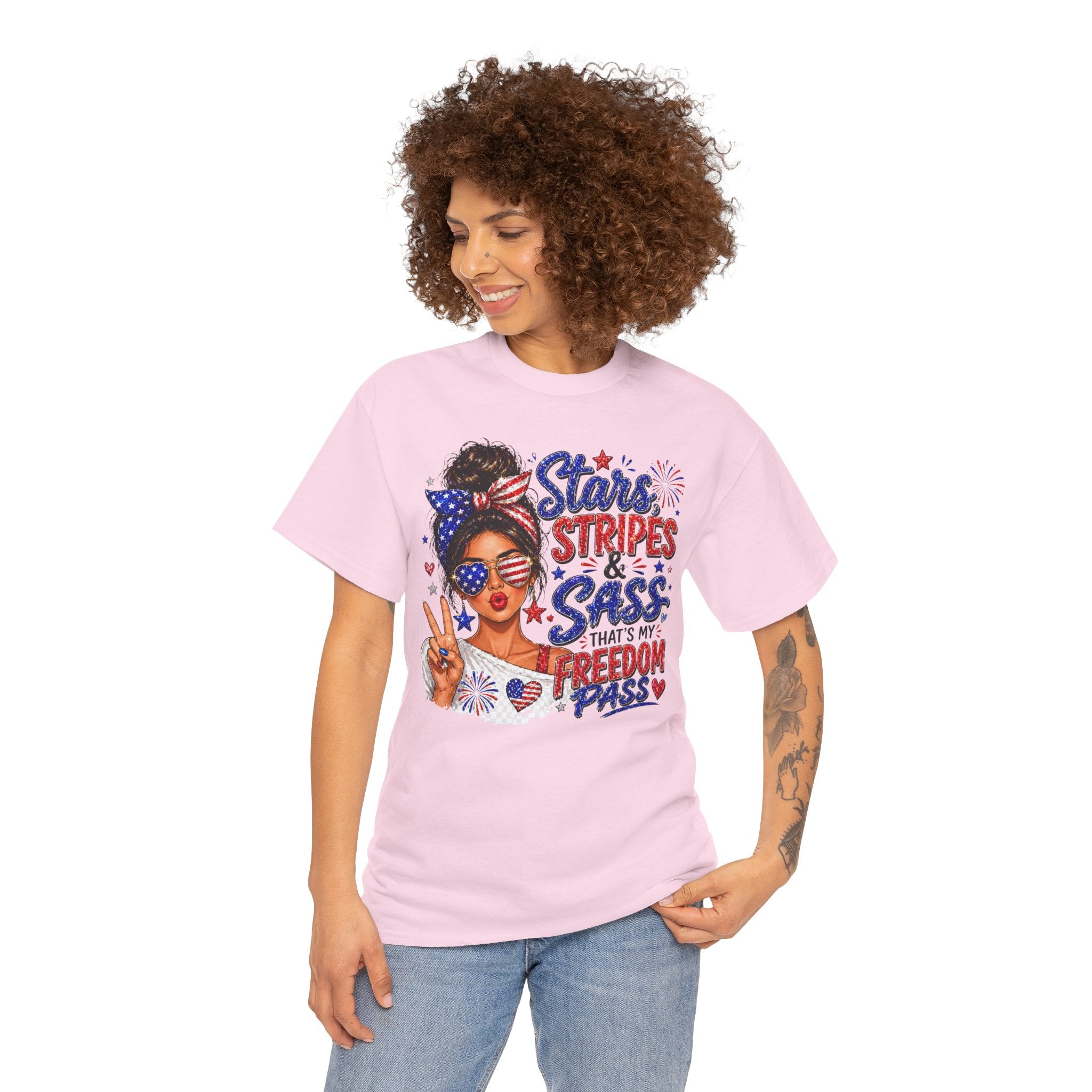 Patriotic 'Stars, Stripes & Sass' Tee — Fourth of July Women's Graphic T-Shirt