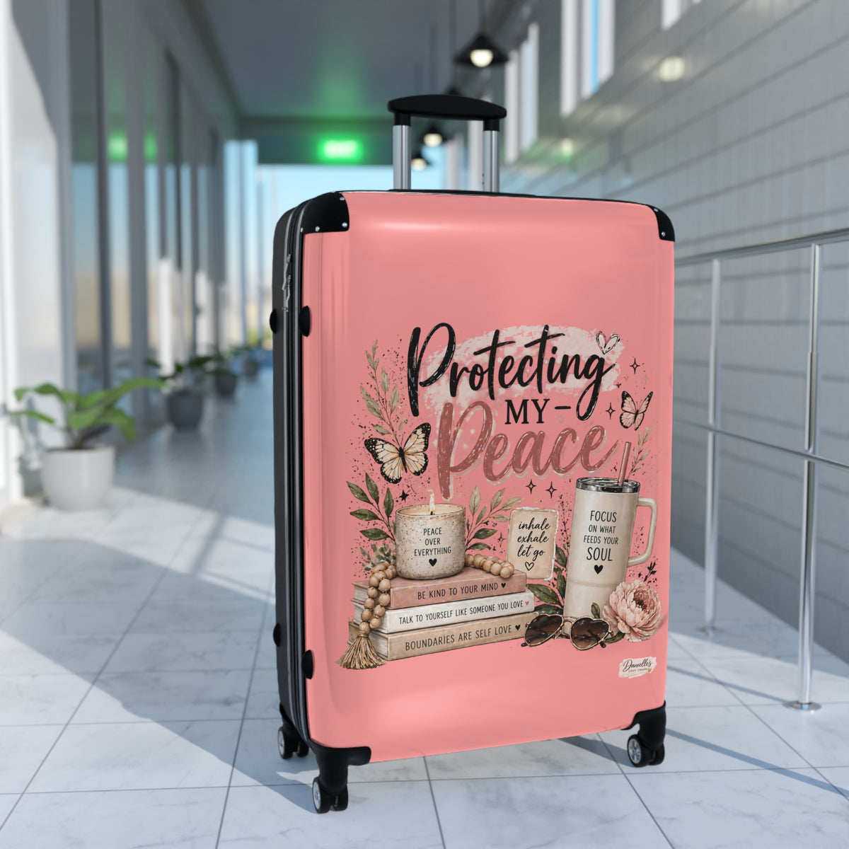 Suitcase - "Protecting My Peace" Inspirational Carry-On Luggage