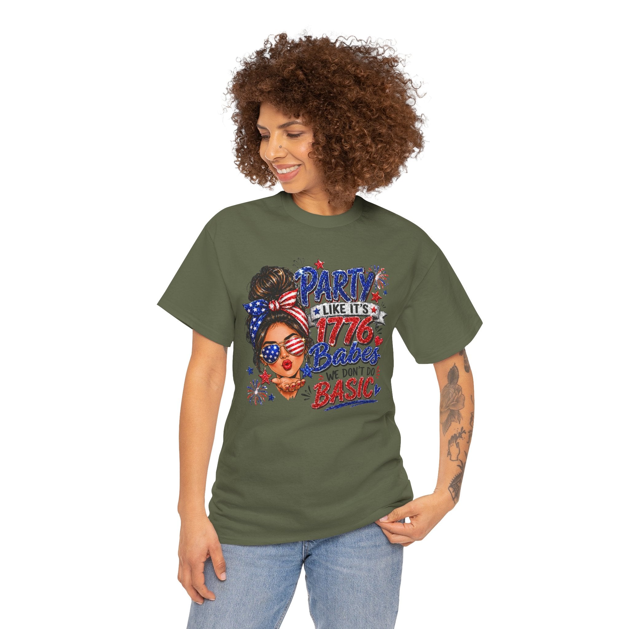 1776 Party Vibes Tee — "Party Like It's 1776 Because We Don't Do Basic" Patriotic T-Shirt