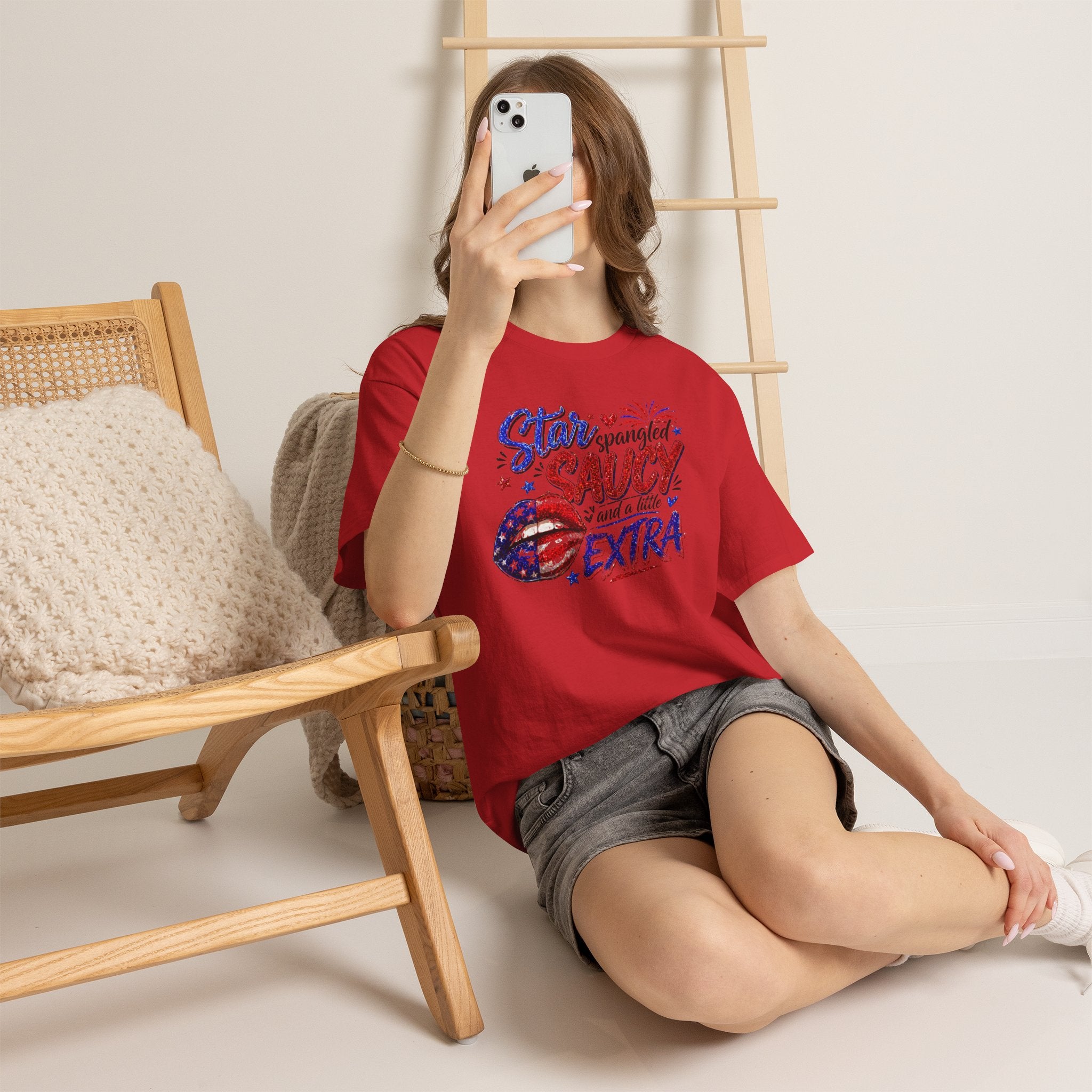 Patriotic “Star-Spangled Saucy & a Little Extra” Tee