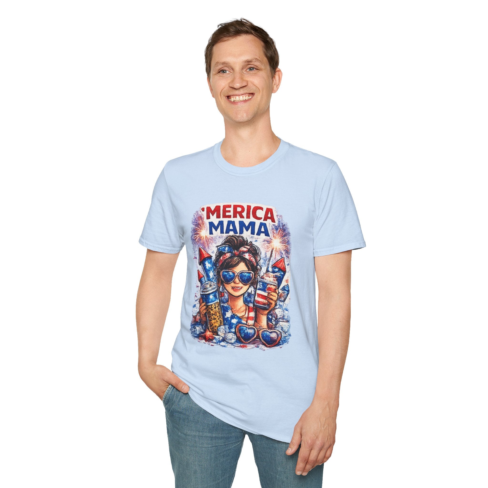 'Merica Mama T-Shirt – Patriotic Mom Fourth of July Tee