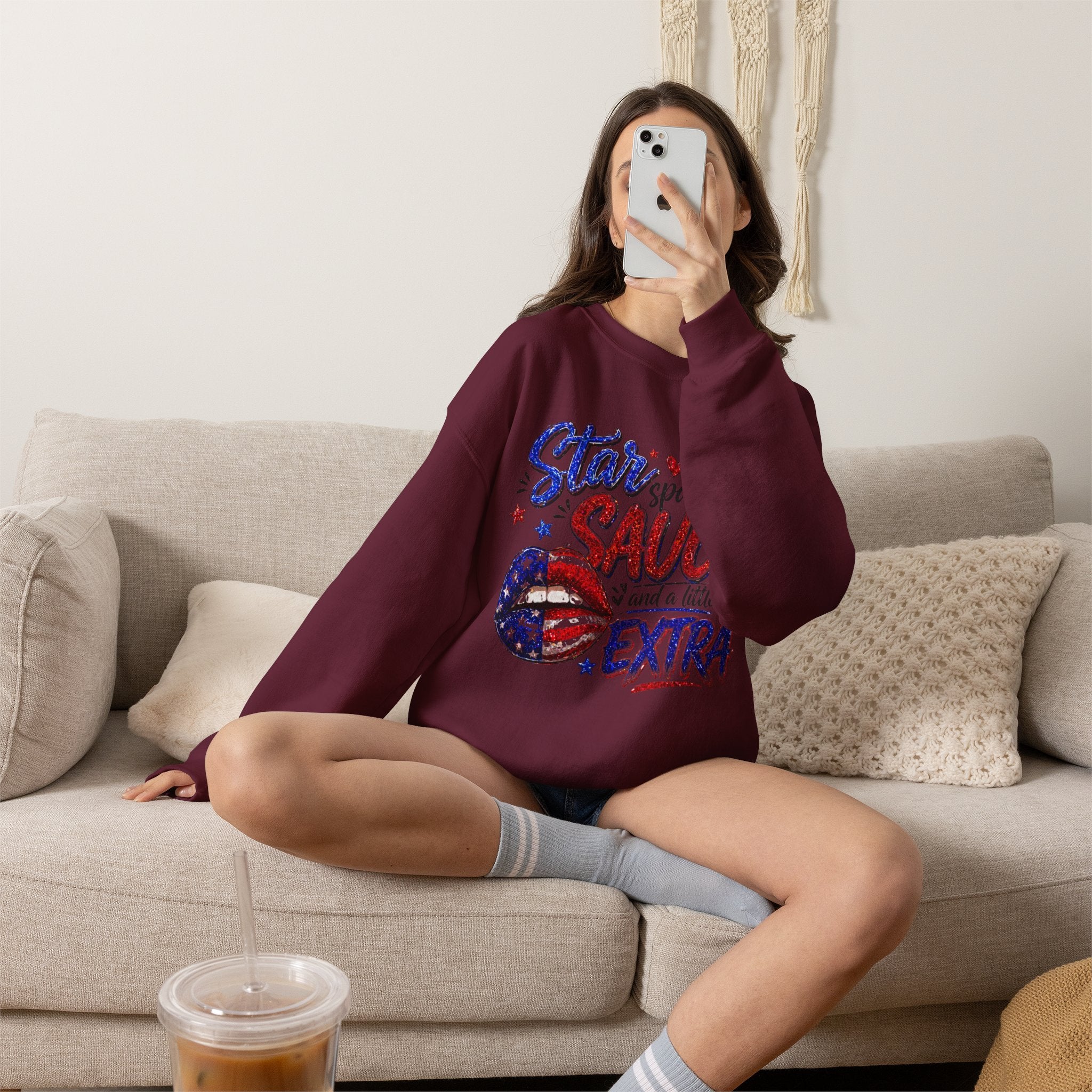 Patriotic 'Star Spangled Saucy & a Little Extra' Sweatshirt