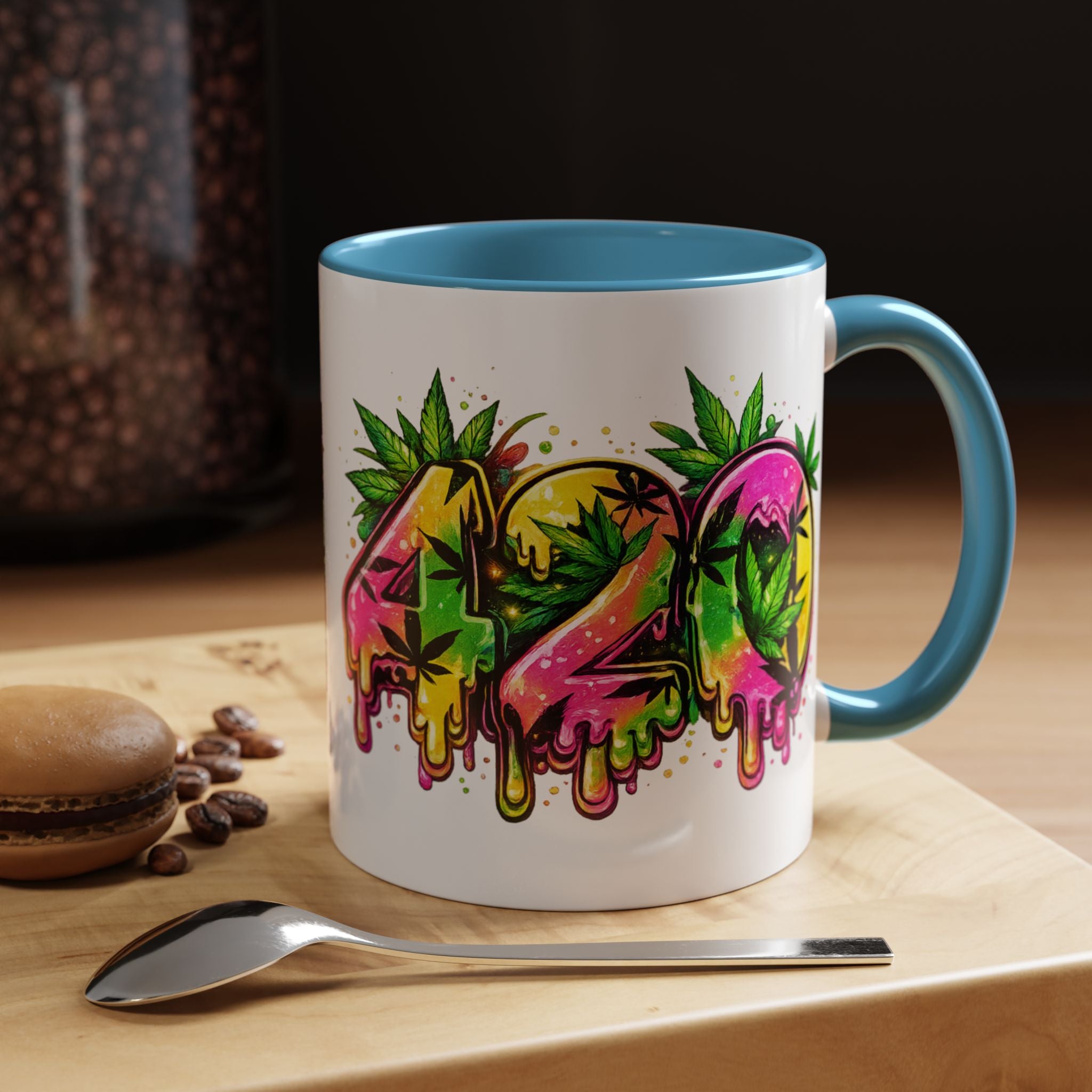 420 Drip Coffee Mug — Colorful Cannabis Stoner Art Accent Mug (11/15oz)