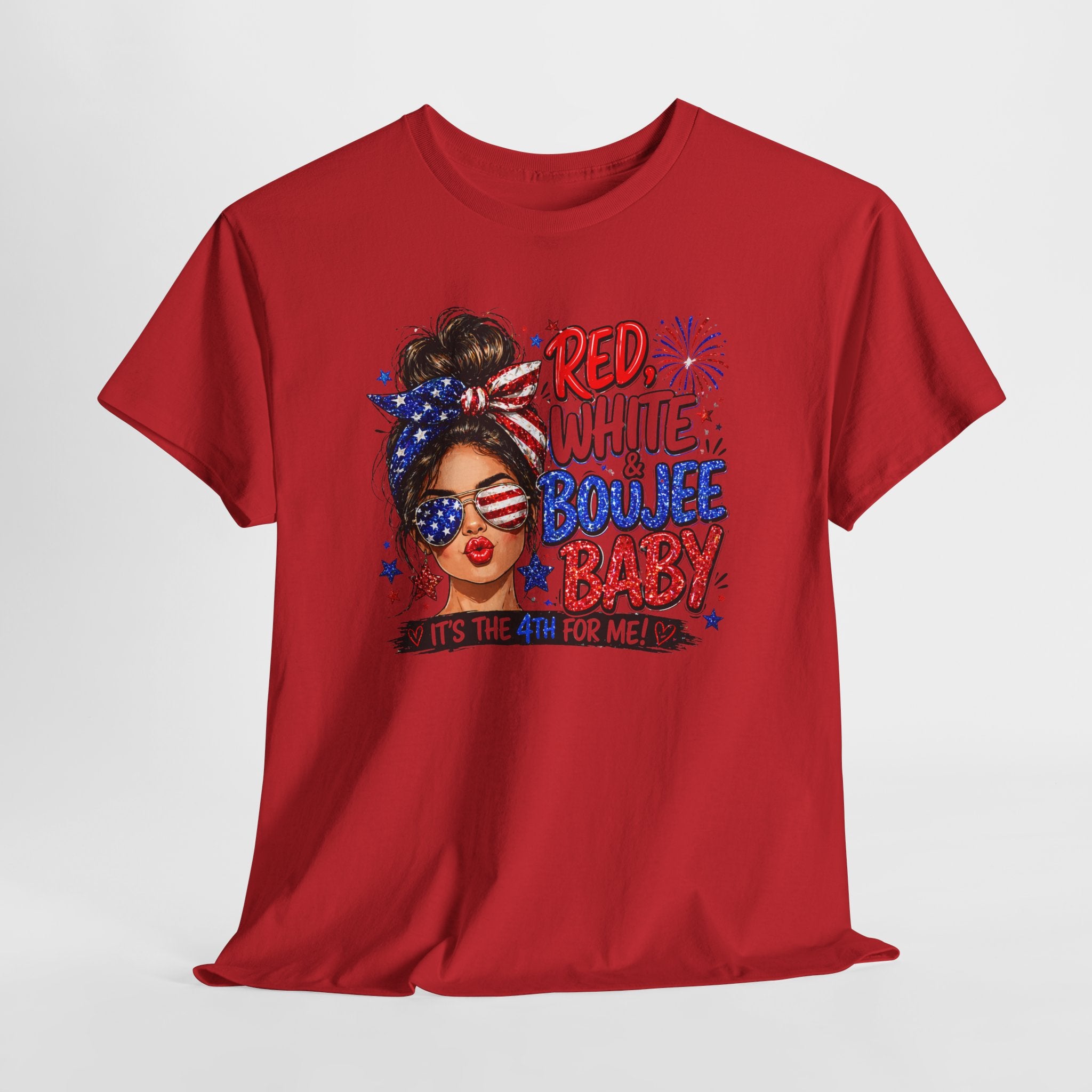 Patriotic 'Red White Boujee Baby' Tee – 4th of July Women's Graphic Shirt