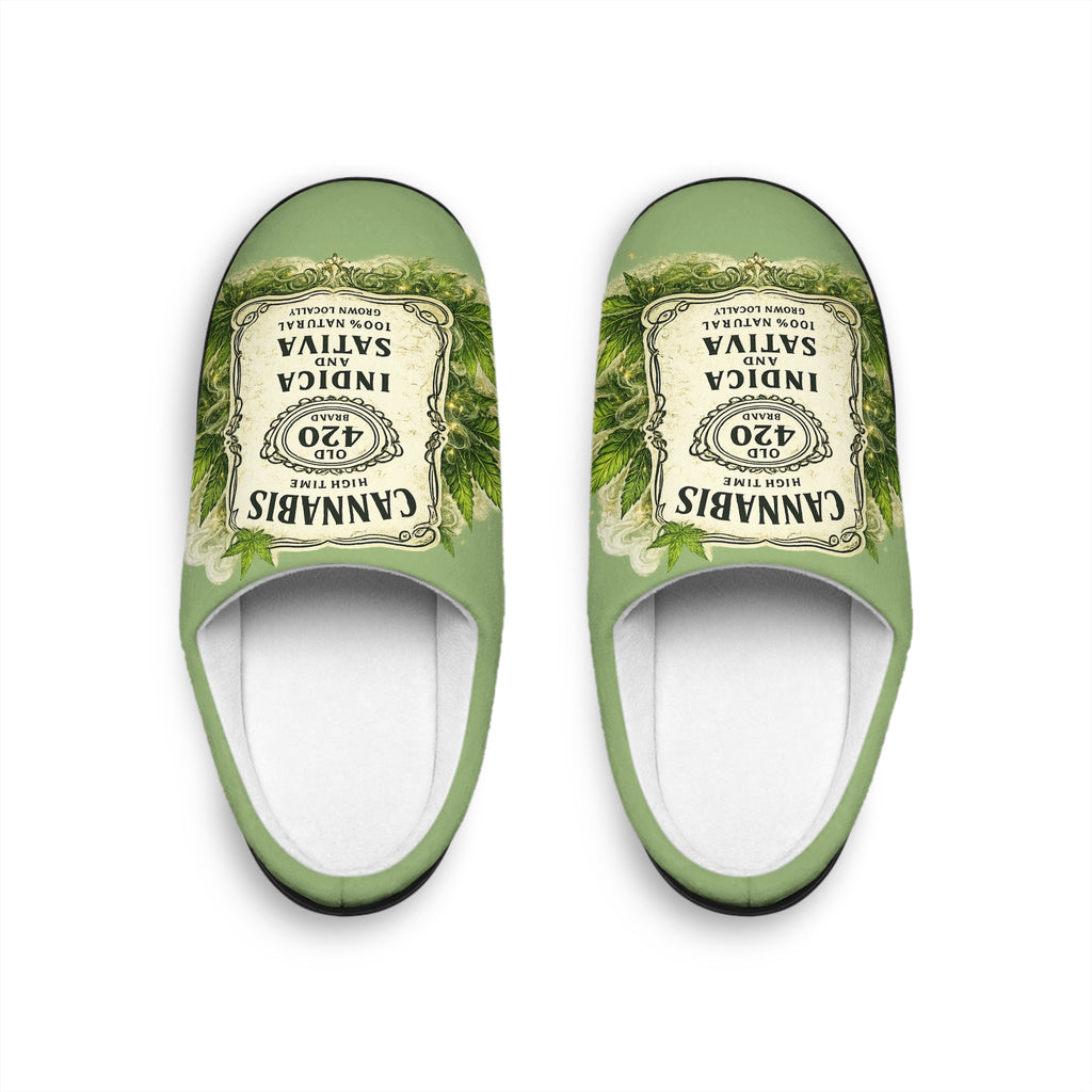 Cannabis Indica Santa 420 Women's Indoor Slippers