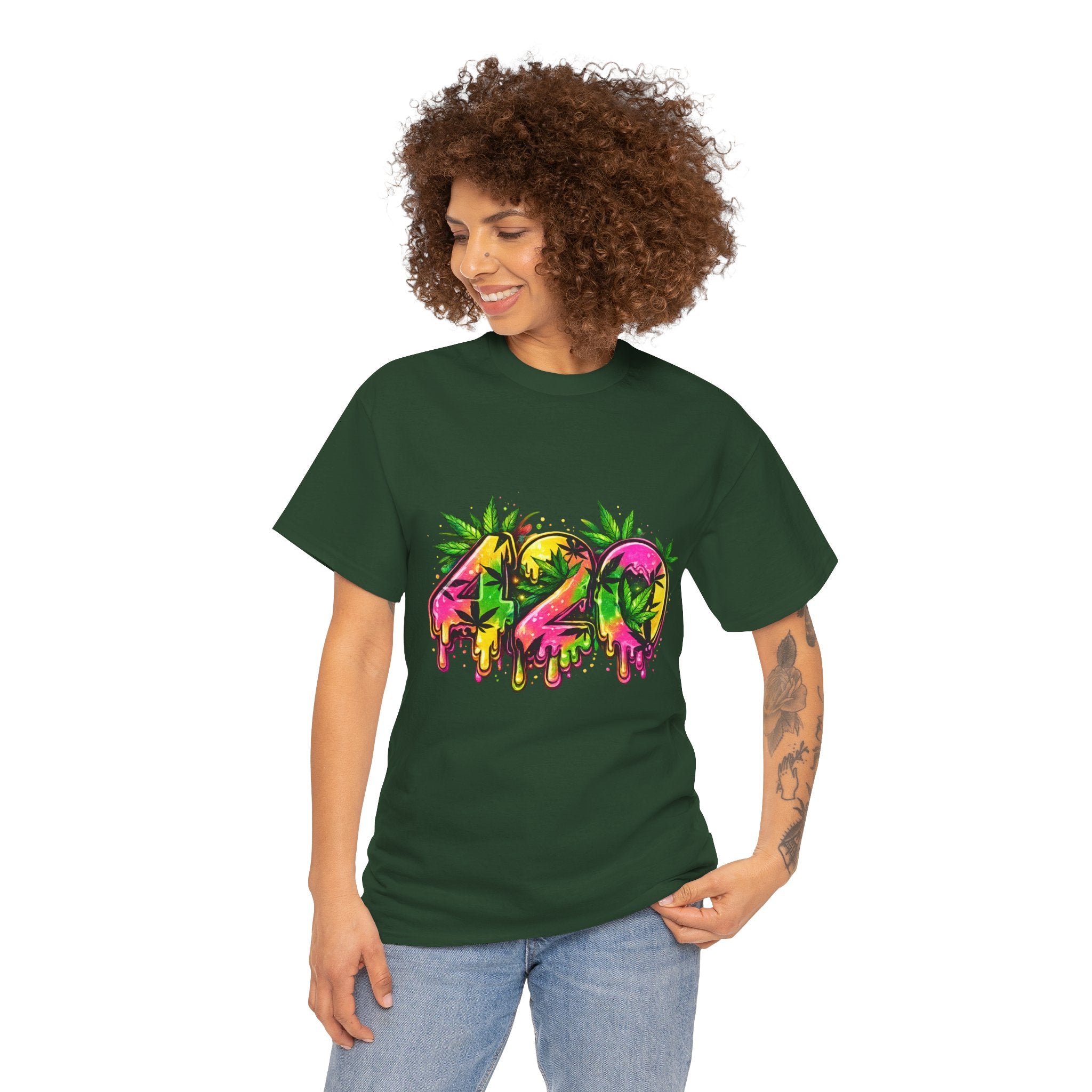 420 Drip Graphic T-Shirt — Cannabis Leaf Streetwear Tee