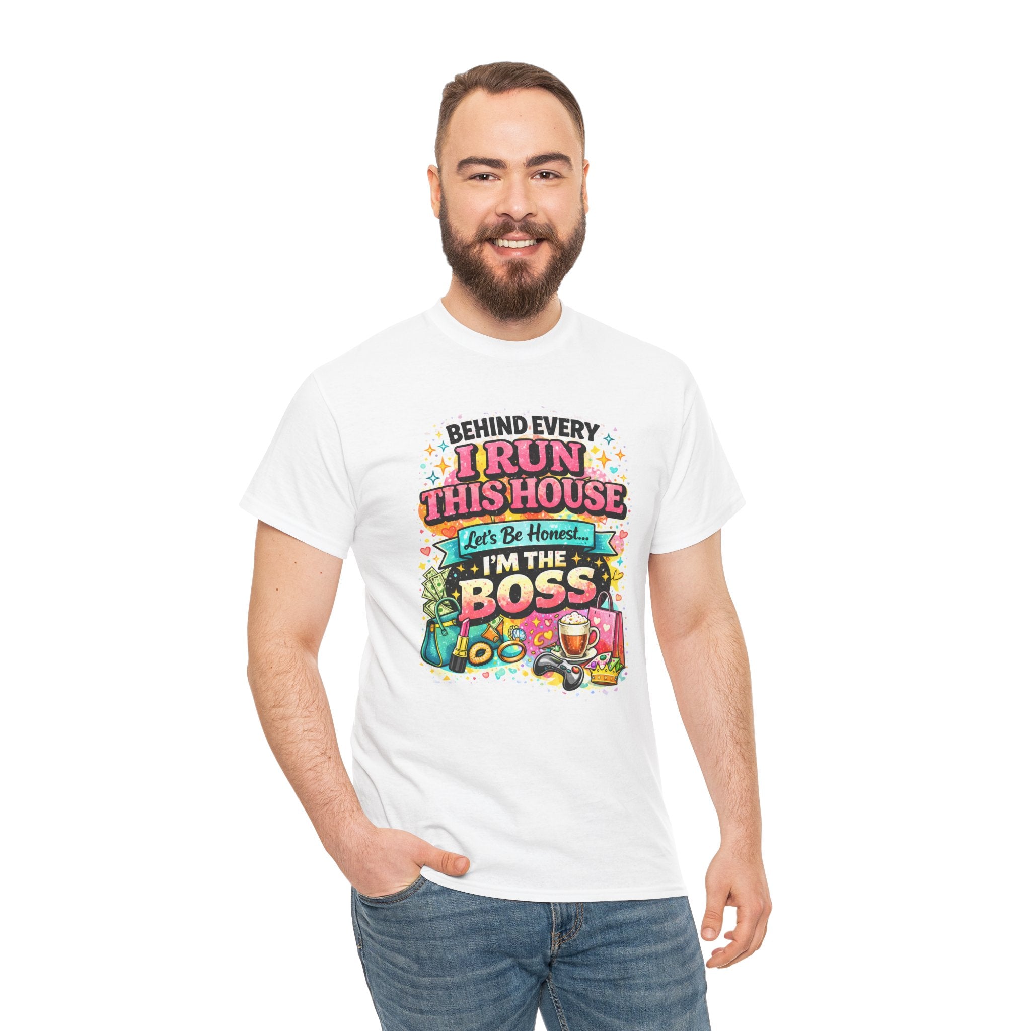 Graphic Tee — "Behind Every I Run This House (I’m The Boss)" Family Running Shirt