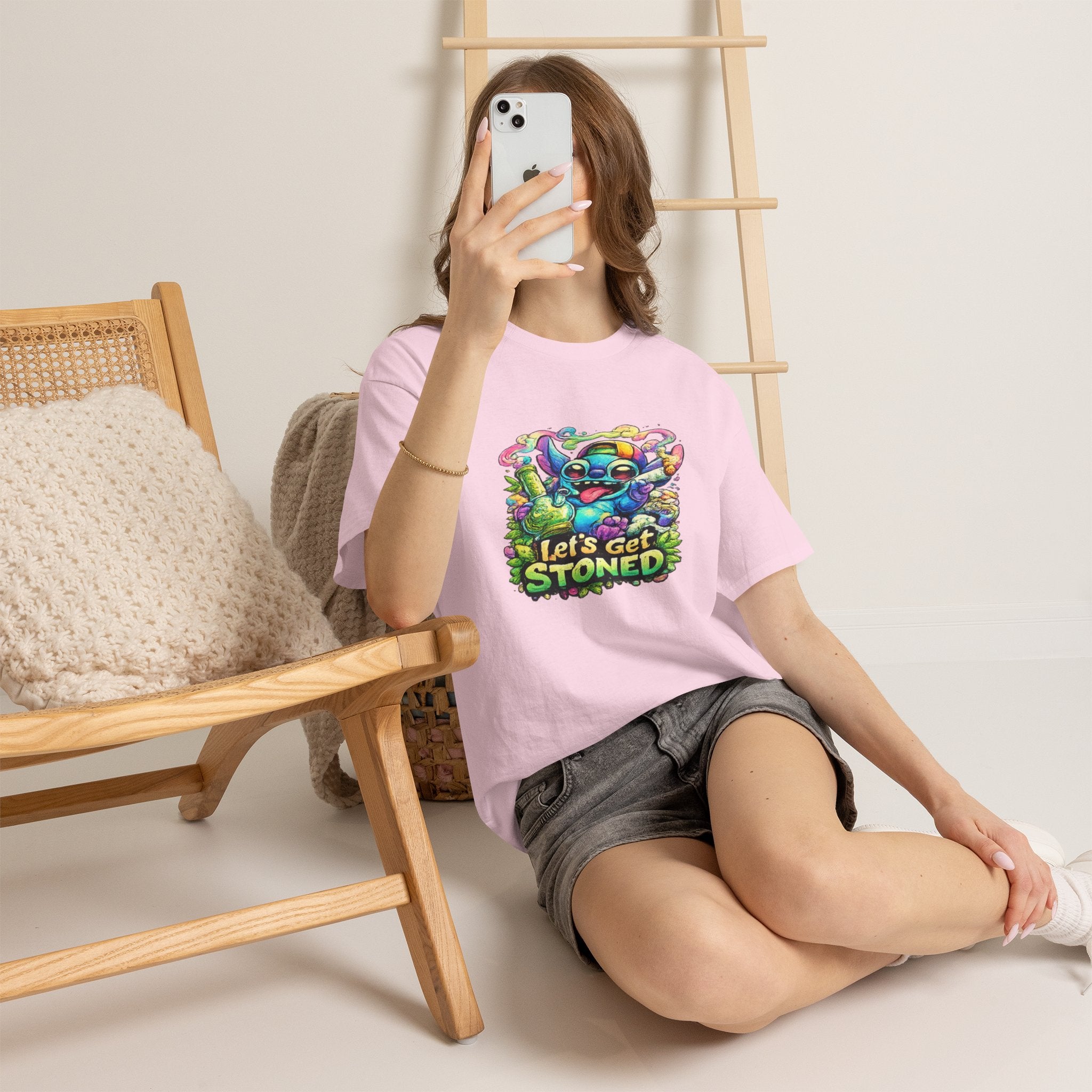 Let's Get Stoned T-Shirt — Colorful Trippy Alien Cannabis Tee