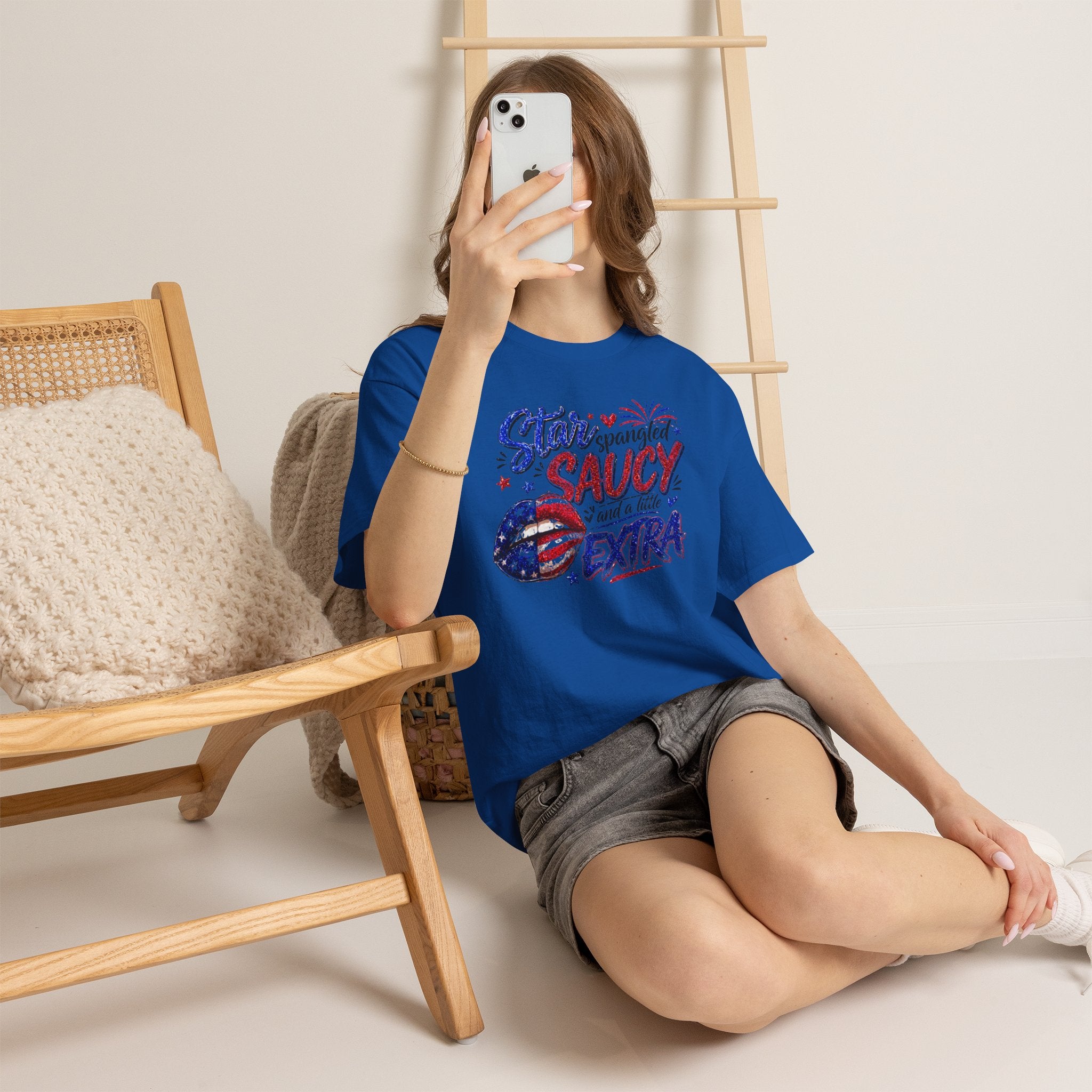 Patriotic “Star-Spangled Saucy & a Little Extra” Tee