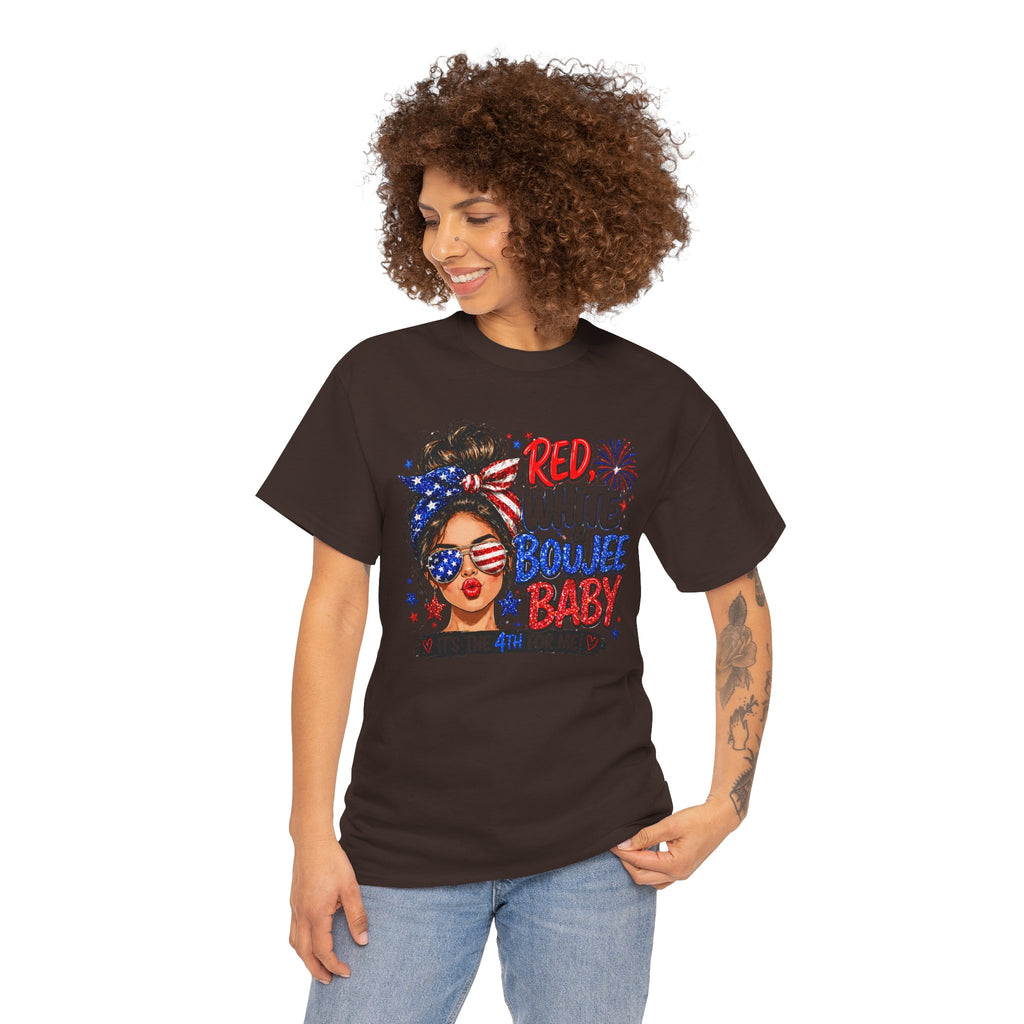 Patriotic 'Red White Boujee Baby' Tee – 4th of July Women's Graphic Shirt