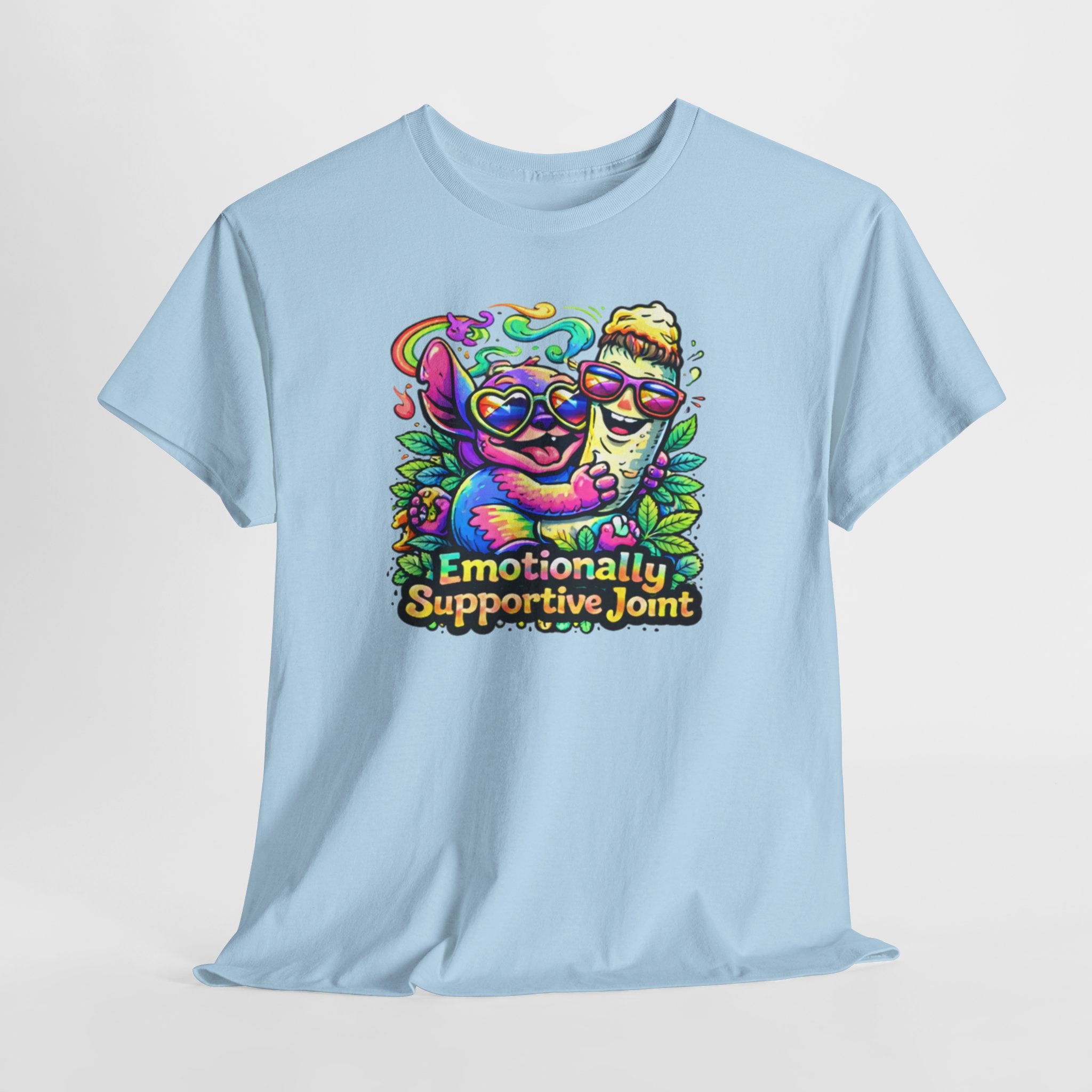 T-Shirt — "Emotionally Supportive Joint" Colorful Sloth & Ice Cream Graphic Tee