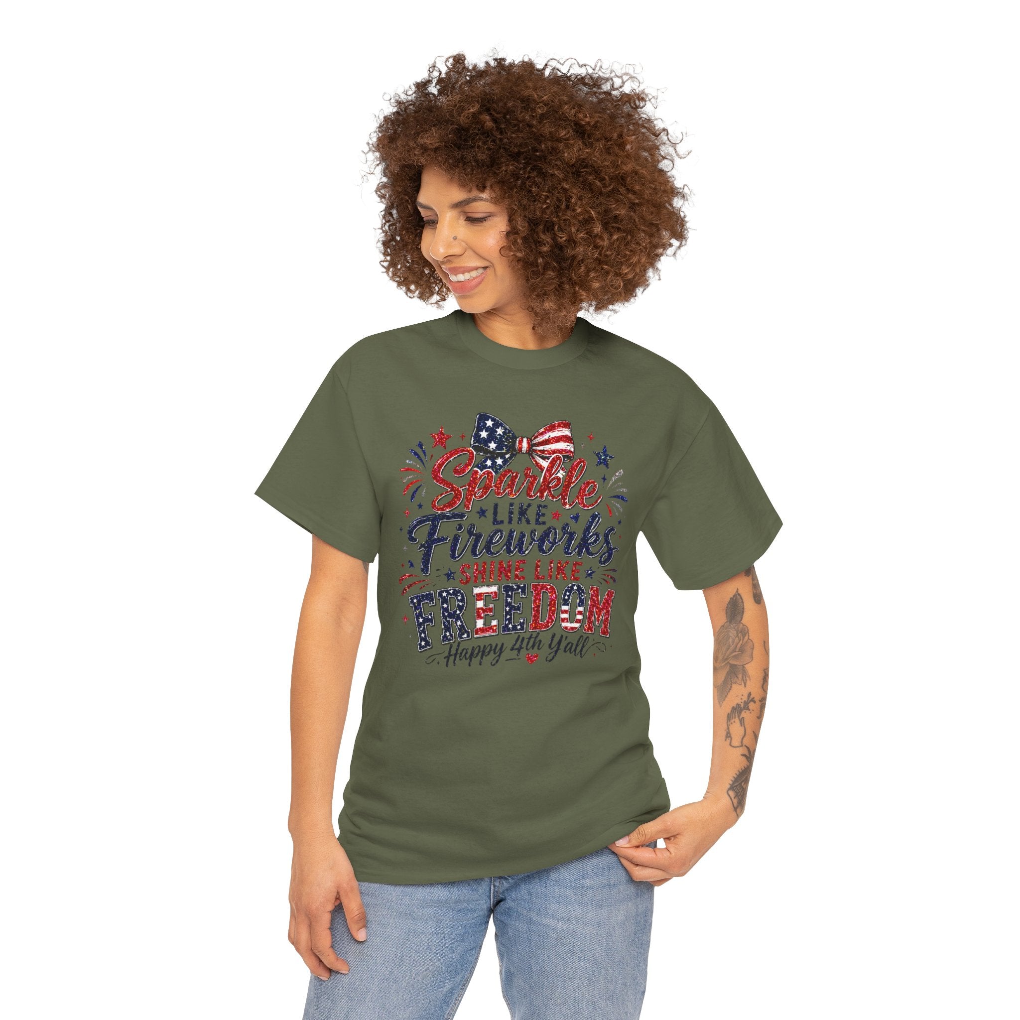Sparkle Like Fireworks Shine Like Freedom Tee — Happy 4th of July Patriotic T-Shirt