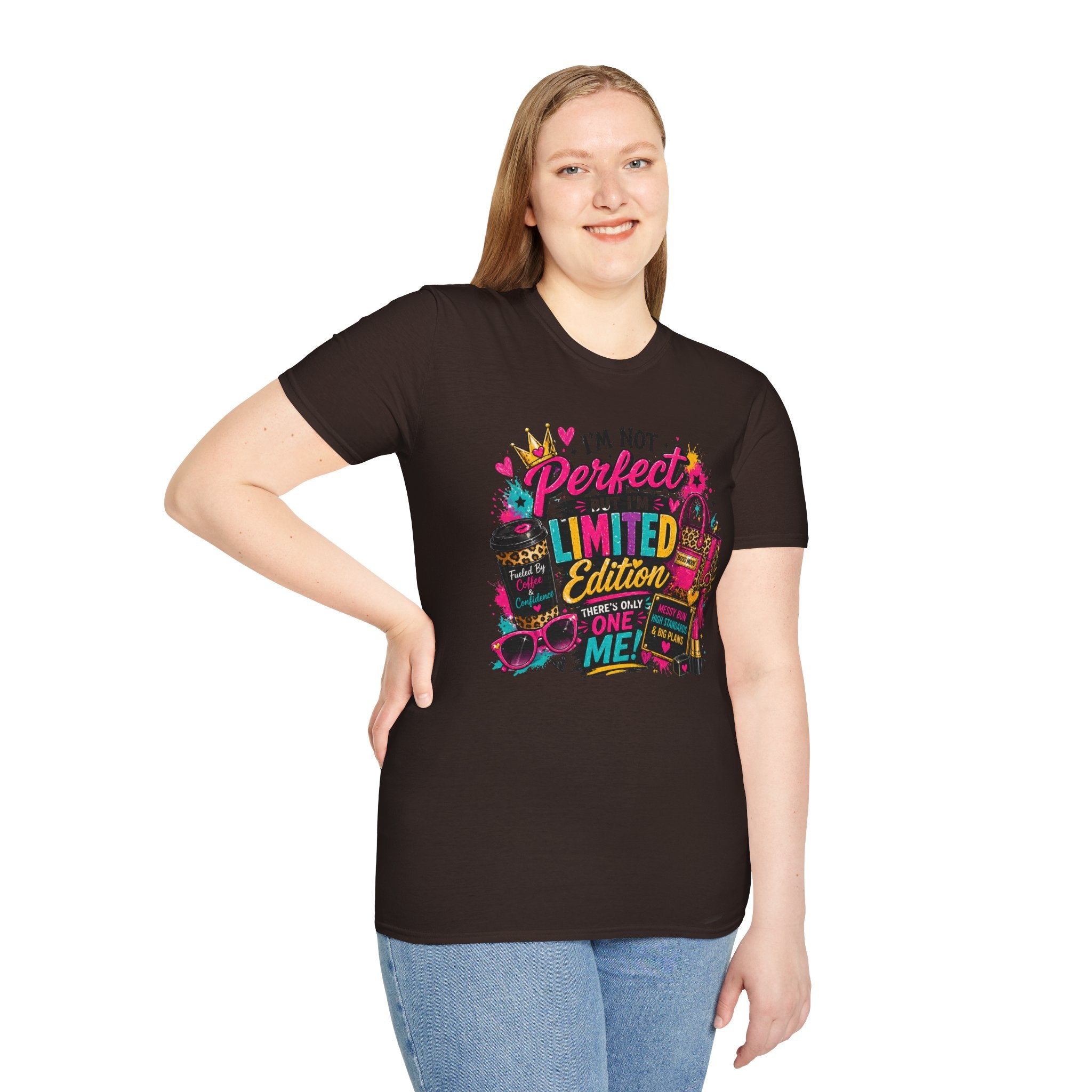Limited Edition Graphic T-Shirt — "I'm Not Perfect But I'm Limited Edition" Bright Retro Design