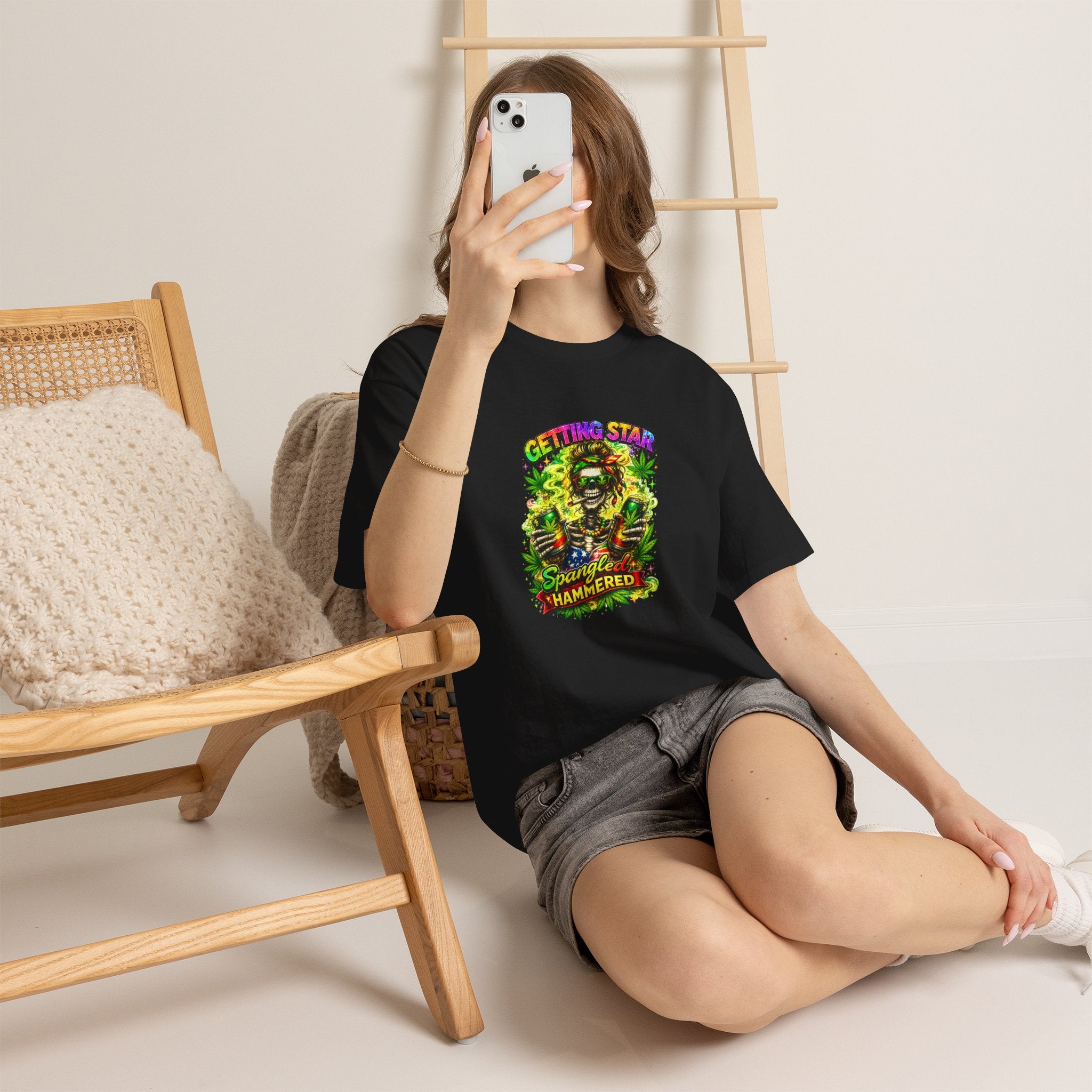 T-Shirt — "Getting Star Spangled & Hammered" Psychedelic Cannabis Holiday Tee