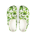 Leaf Pattern EVA Clogs — Green Botanical Foam Slip-Ons