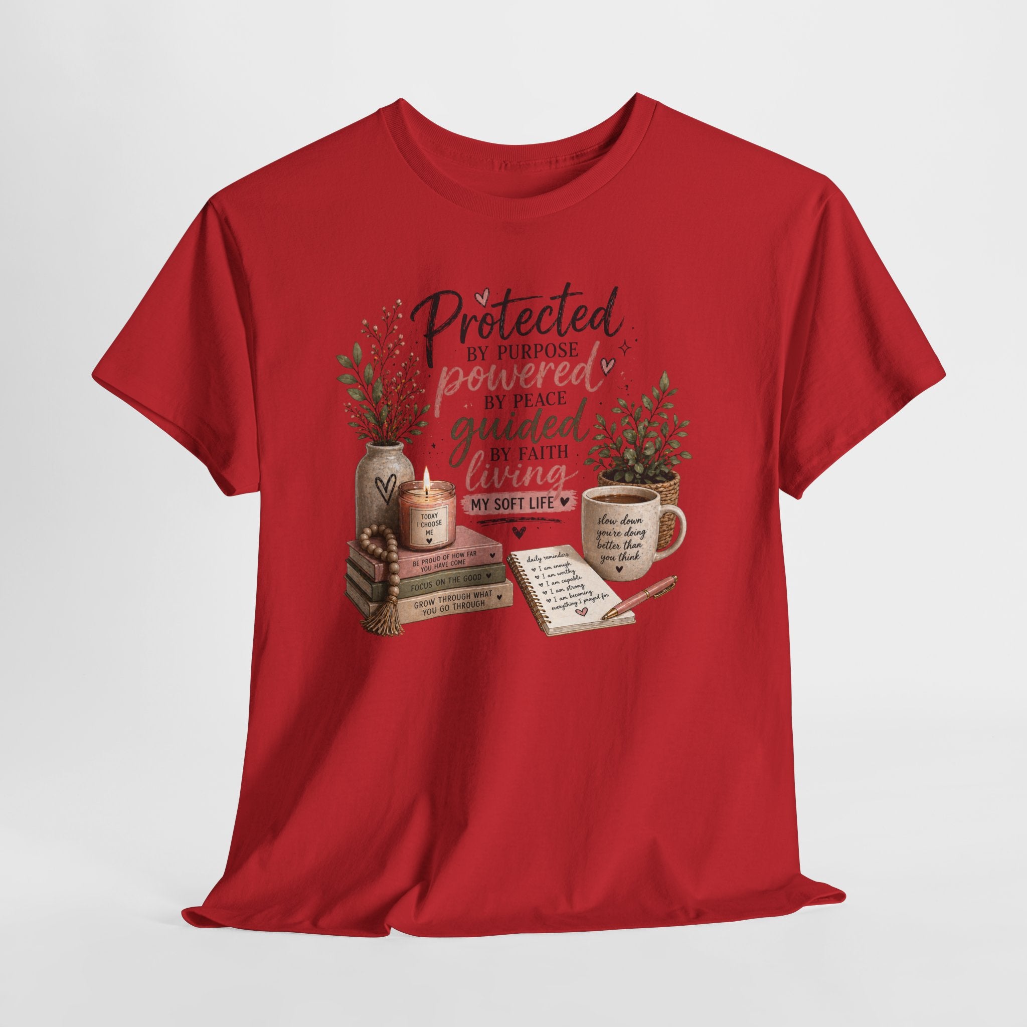 Christian Faith T-Shirt — “Protected, Powered, Guided” Inspirational Tee