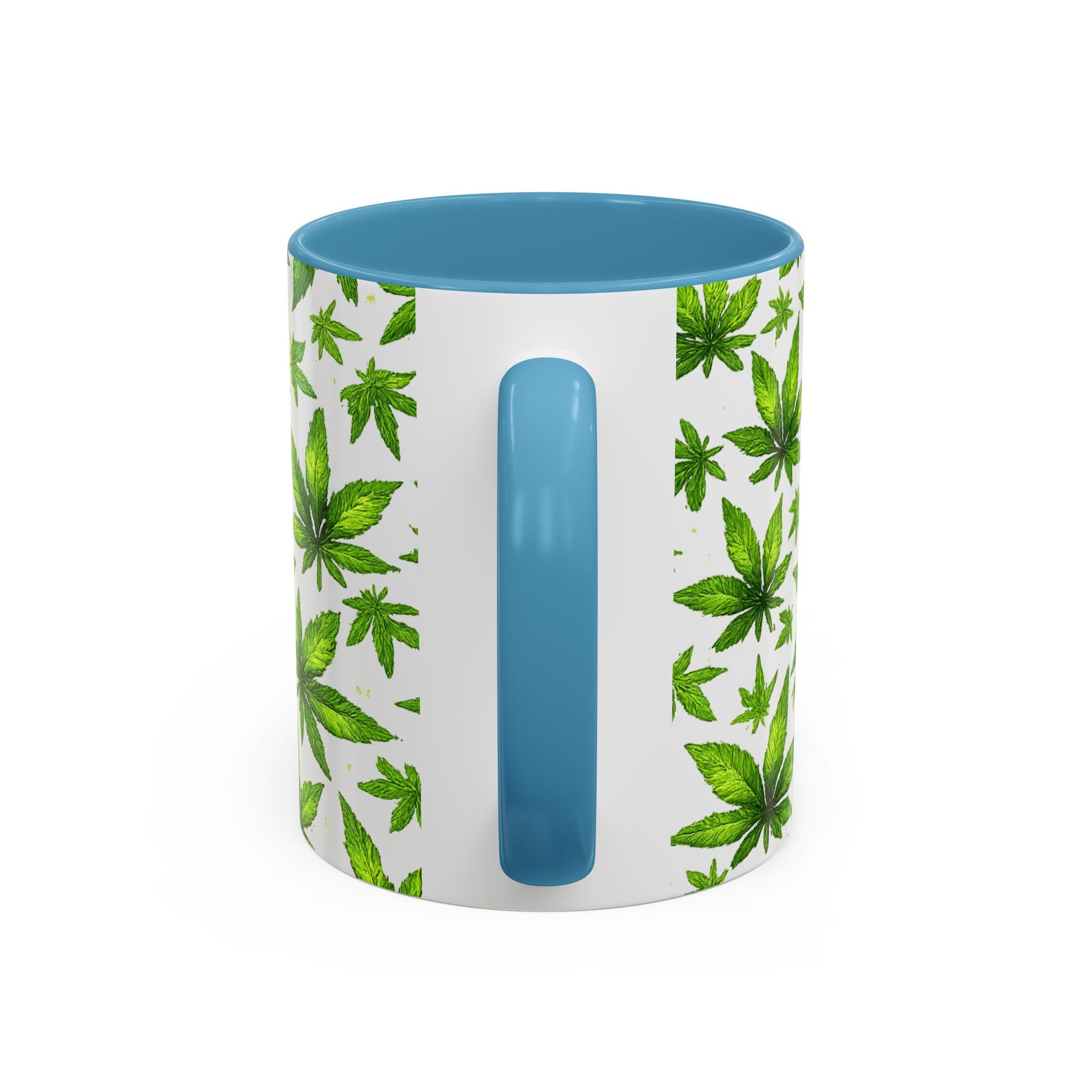 Cannabis Leaf Pattern Accent Coffee Mug – 11/15oz Ceramic