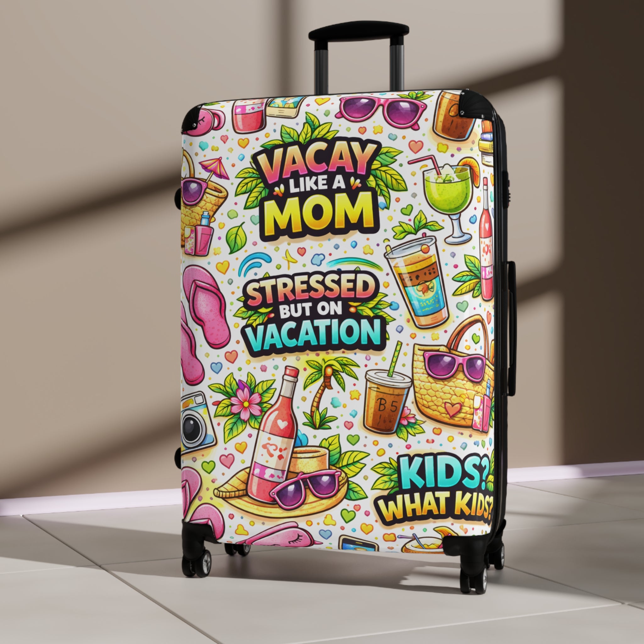 Suitcase — "Vacay Like a Mom" Colorful Travel Carry-On