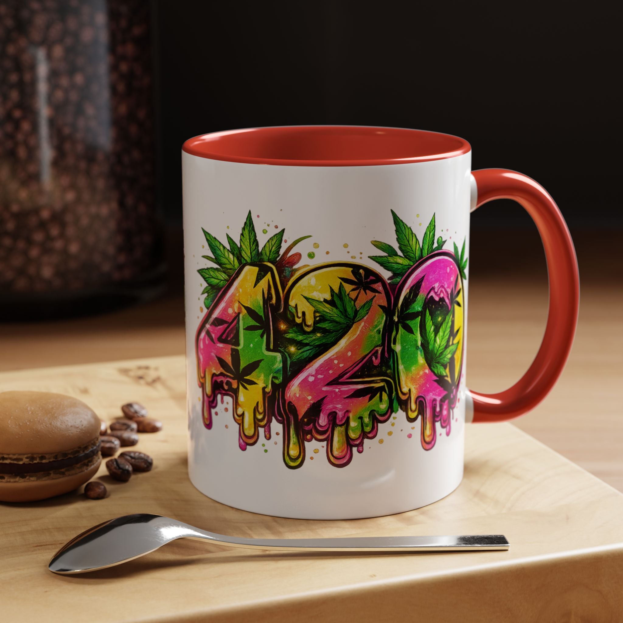 420 Drip Coffee Mug — Colorful Cannabis Stoner Art Accent Mug (11/15oz)