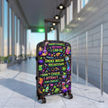 Suitcase — Colorful Cannabis Self-Care Carry-On: "Maintenance Because I Can Be" Travel Luggage