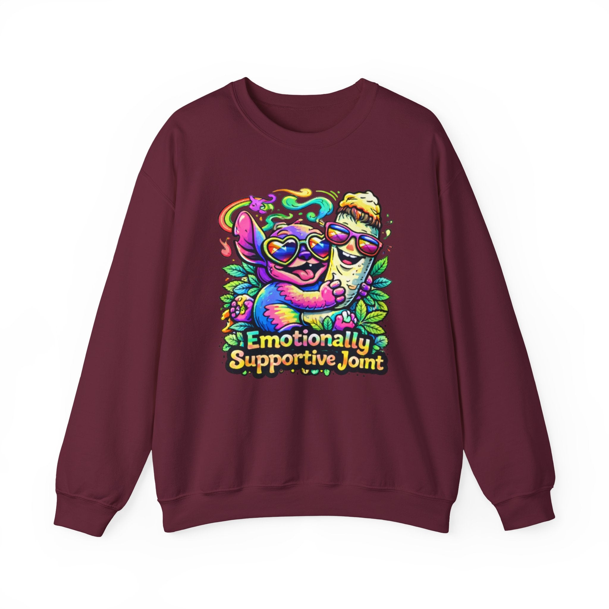 Emotionally Supportive Joint Sweatshirt — Cute Sloth & Joint Hug Graphic