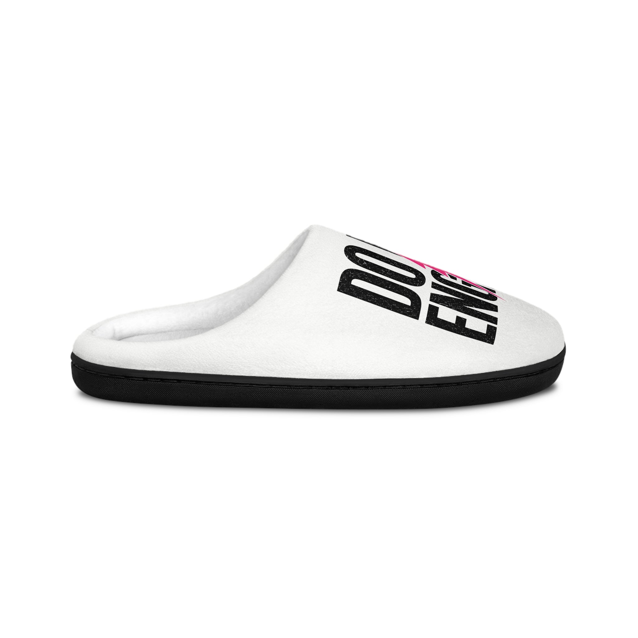 Do Not Engage Slippers — Women's Indoor Cozy Slip-On with Pink Lightning