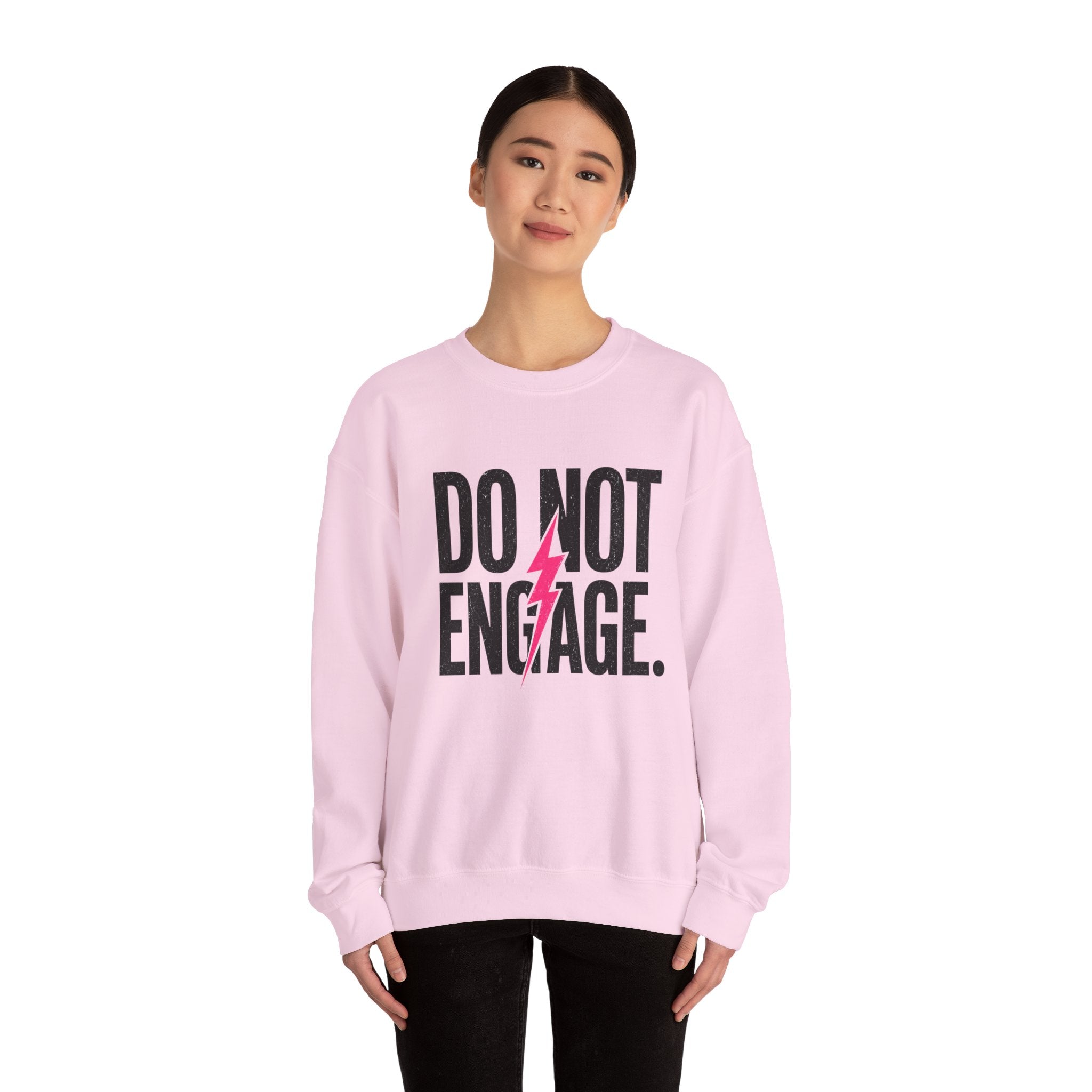 Do Not Engage Crewneck Sweatshirt – Bold Lightning Graphic Streetwear
