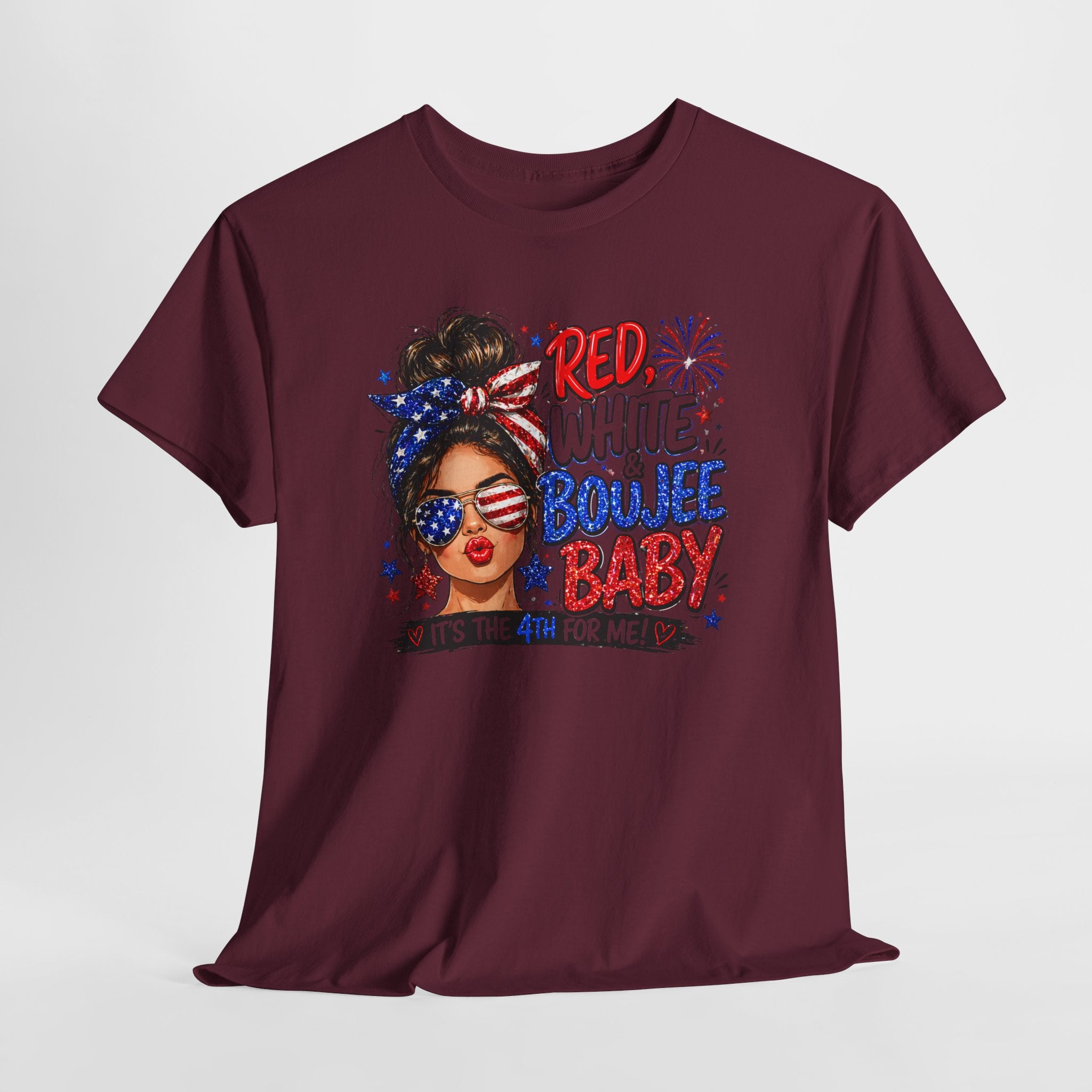 Patriotic 'Red White Boujee Baby' Tee – 4th of July Women's Graphic Shirt