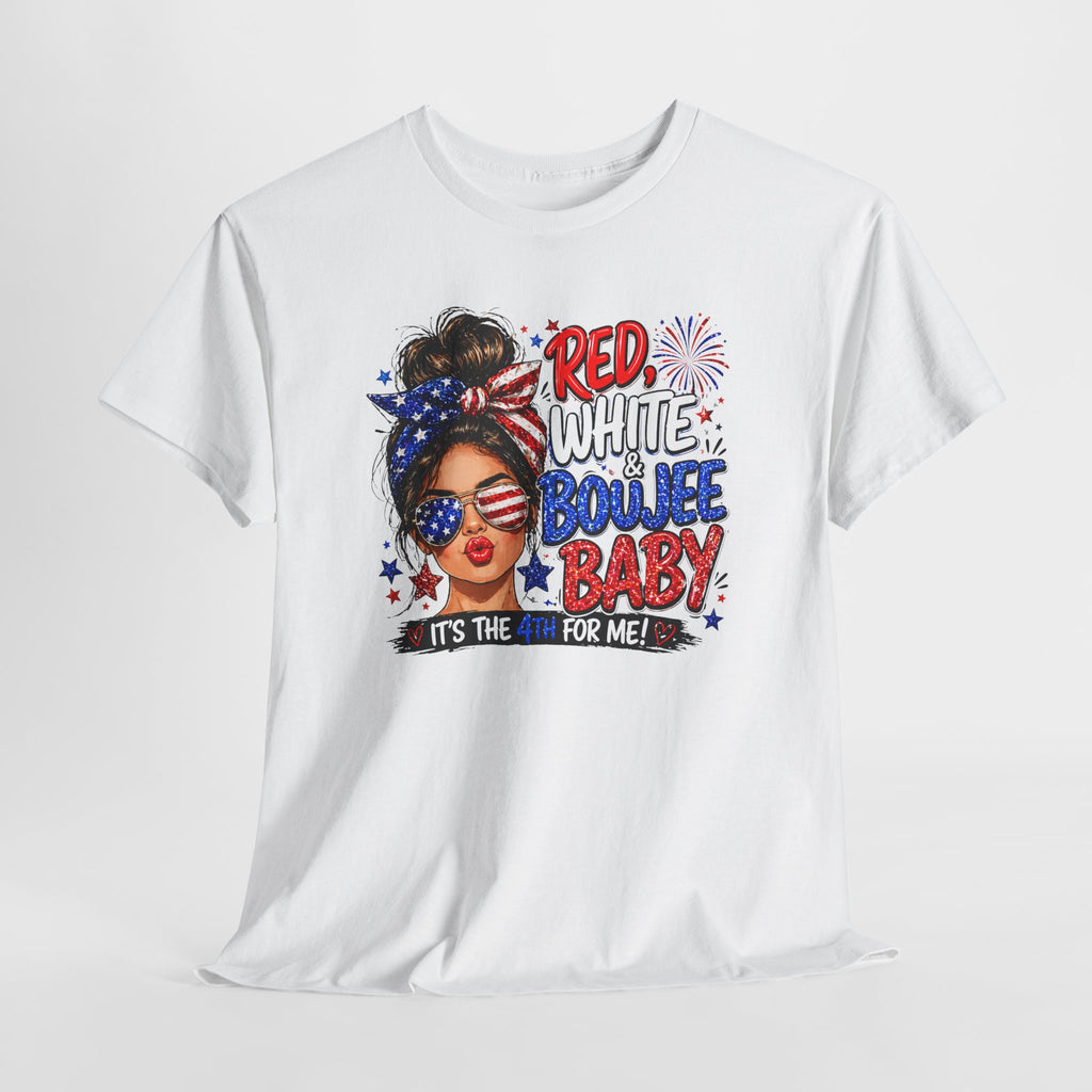 Patriotic 'Red White Boujee Baby' Tee – 4th of July Women's Graphic Shirt