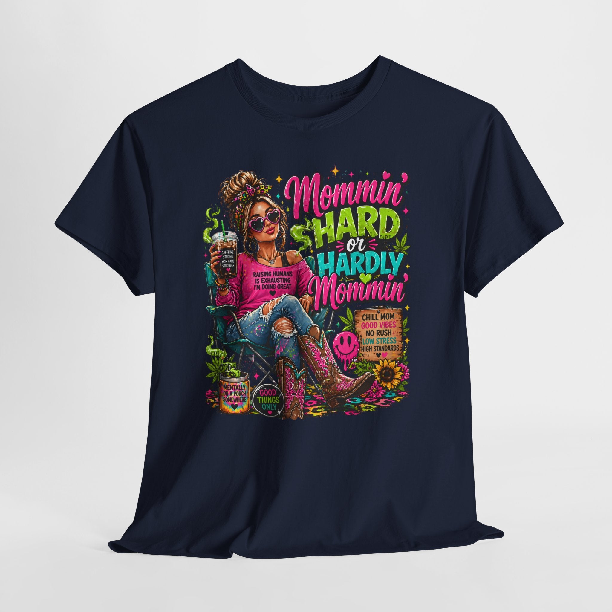 Mommin' Hard & Hardly Mommin' T-Shirt – Funny Mom Vacation Tee
