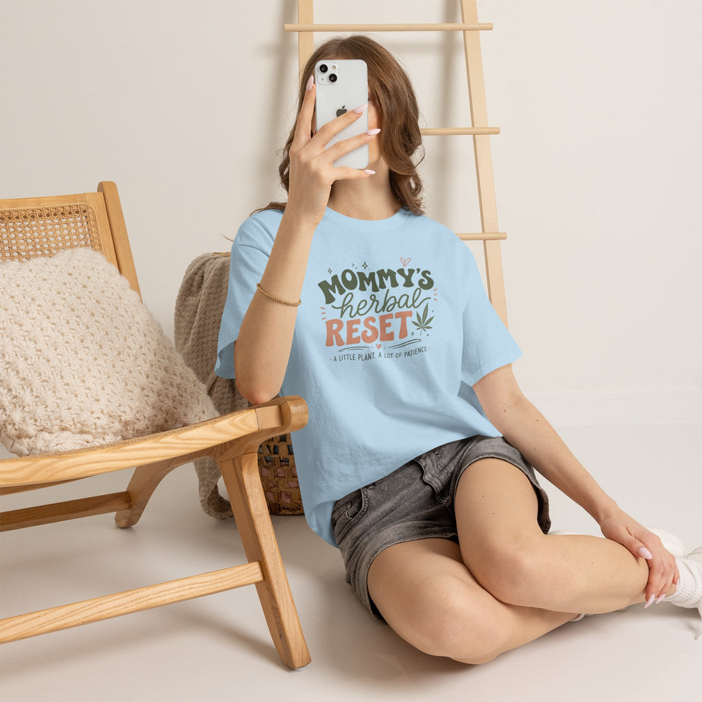 T-Shirt — "Mommy's Herbal Reset" Graphic Tee (Cannabis Plant Mom Shirt)